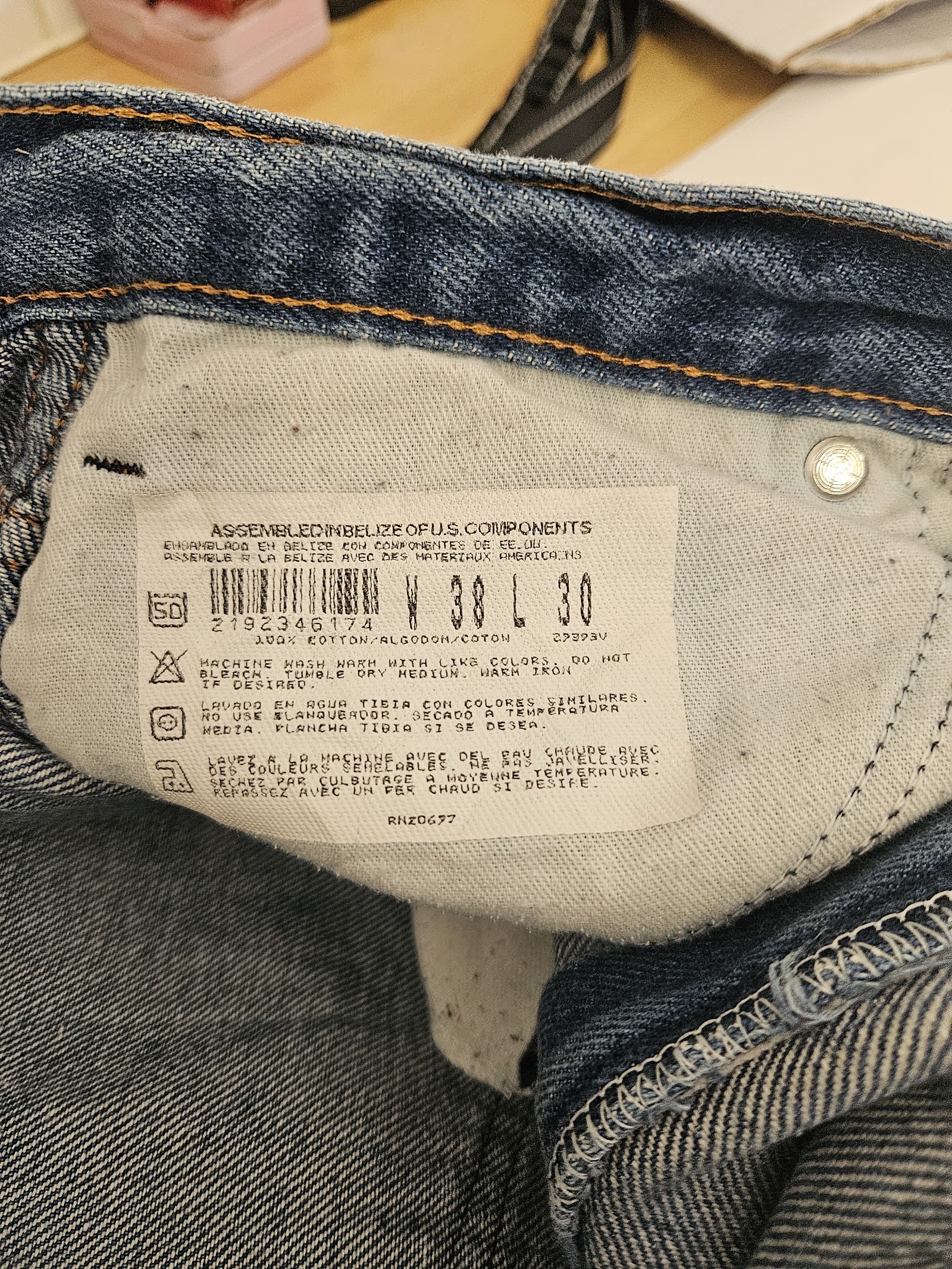 Genuine Dickies Blue straight-leg workwear jeans, W38 L30, photo 3