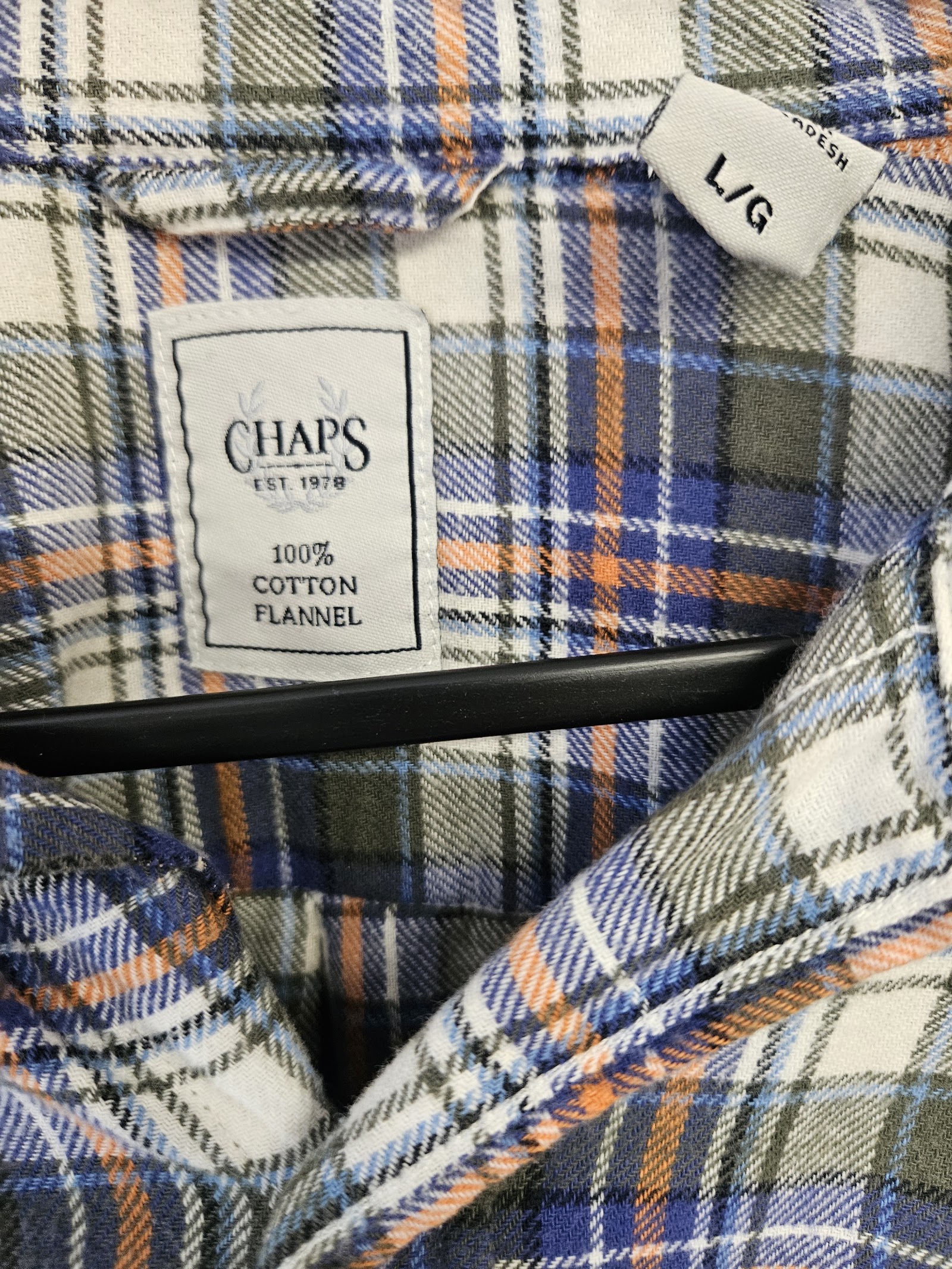 Genuine Chaps Multicolour Plaid Cotton Shirt Size L, L / G, photo 2