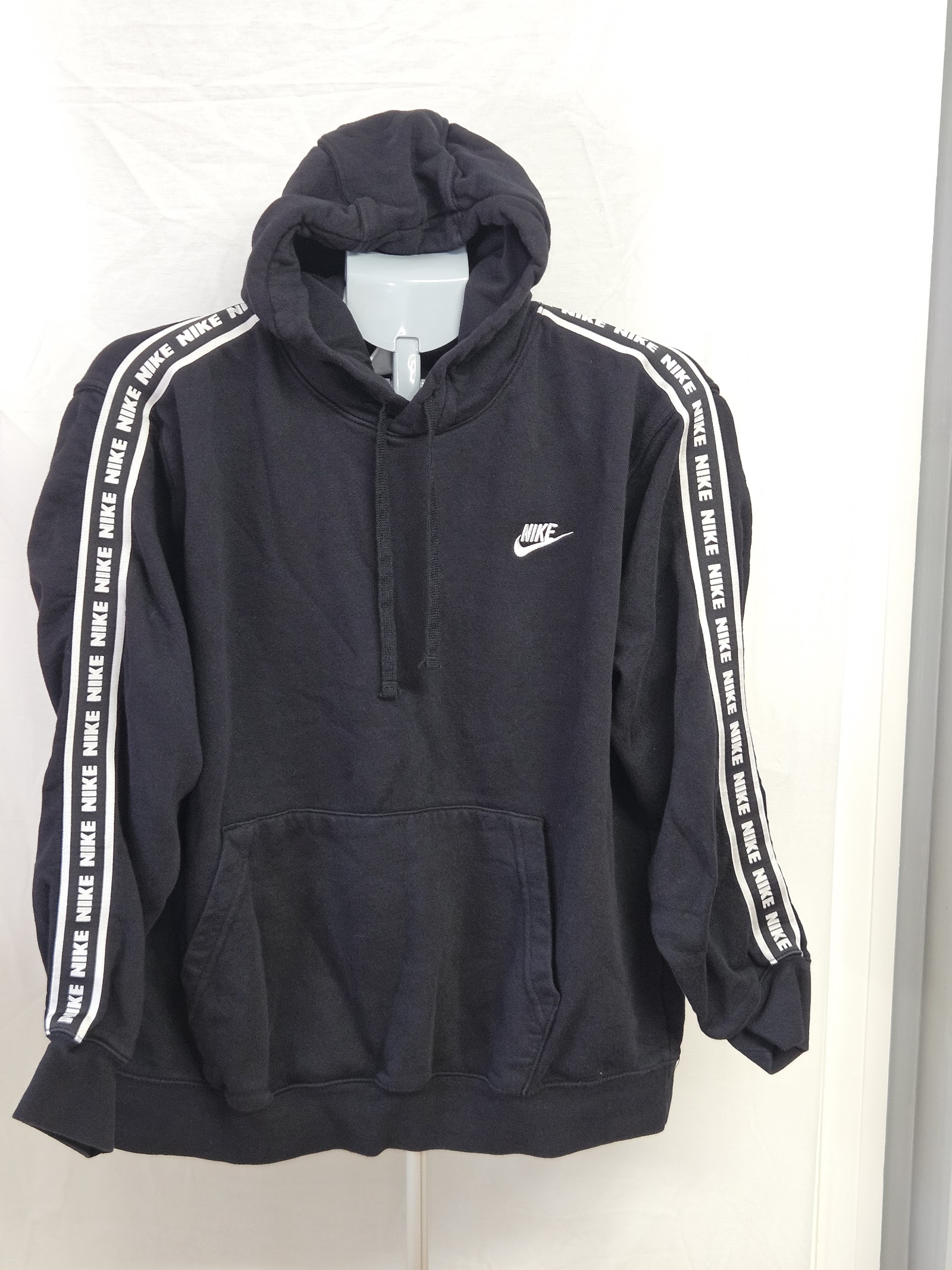 Nike Black Tape Logo Full Zip Hoodie Size L