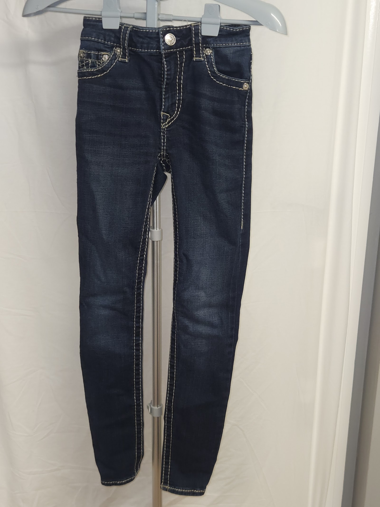 True Religion Jennie Curvy dark-indigo high-rise skinny jeans