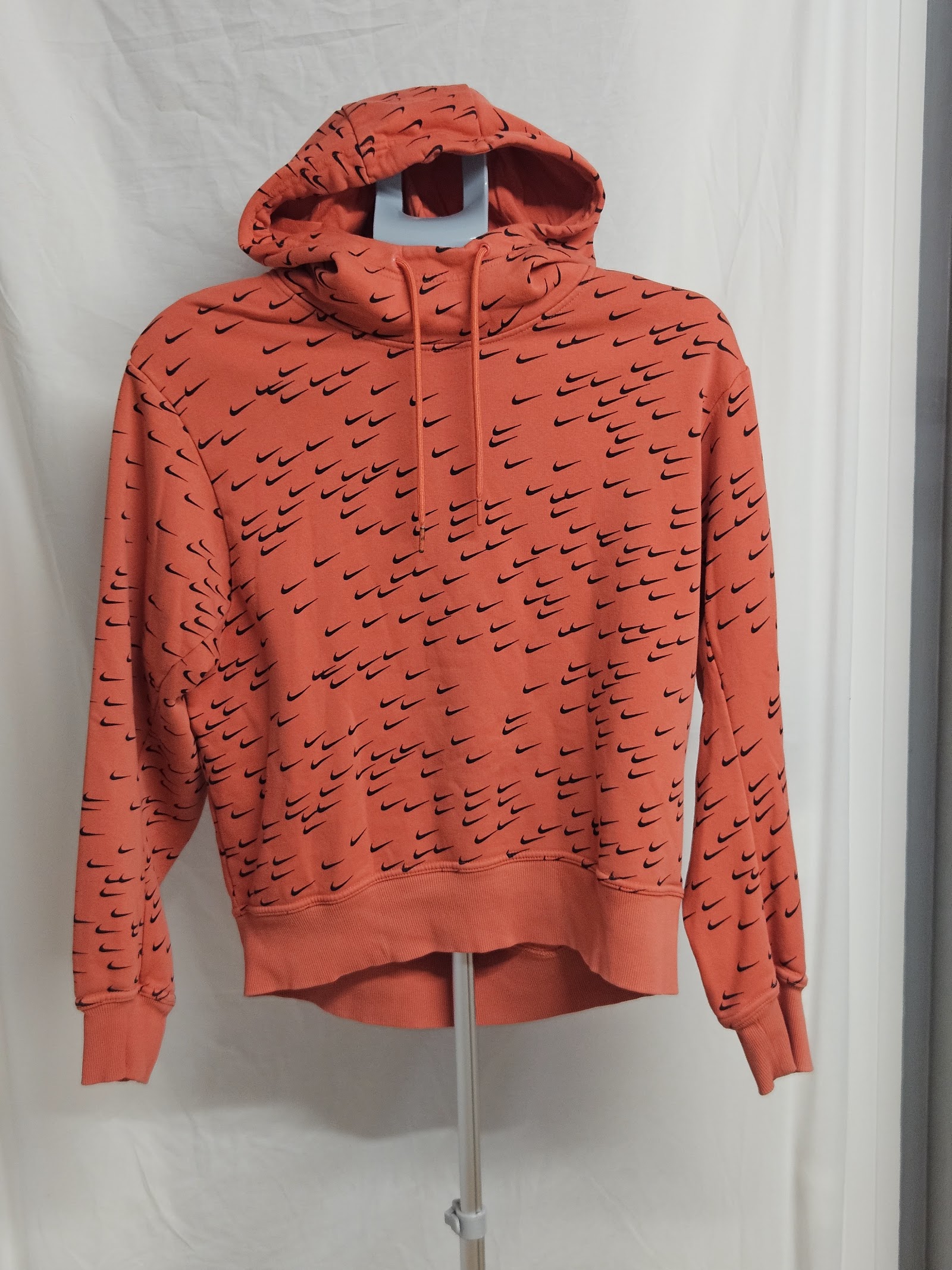 Nike Coral All Over Swoosh Pullover Hoodie