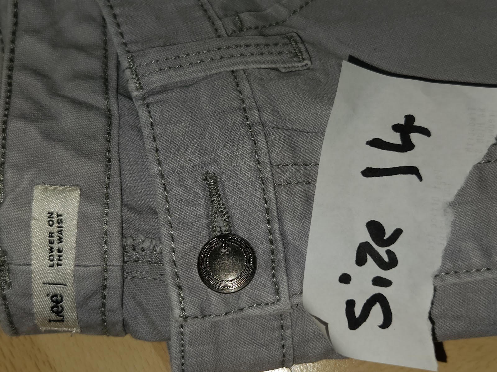 Genuine Lee Grey Lower Waist Capri Jeans, Measured UK 14, photo 5