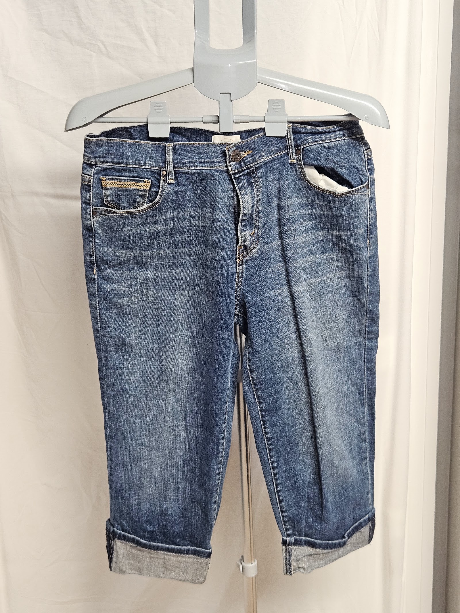 Genuine Levi Strauss Signature 515 Mid Blue Capri Jeans, 12, photo 2