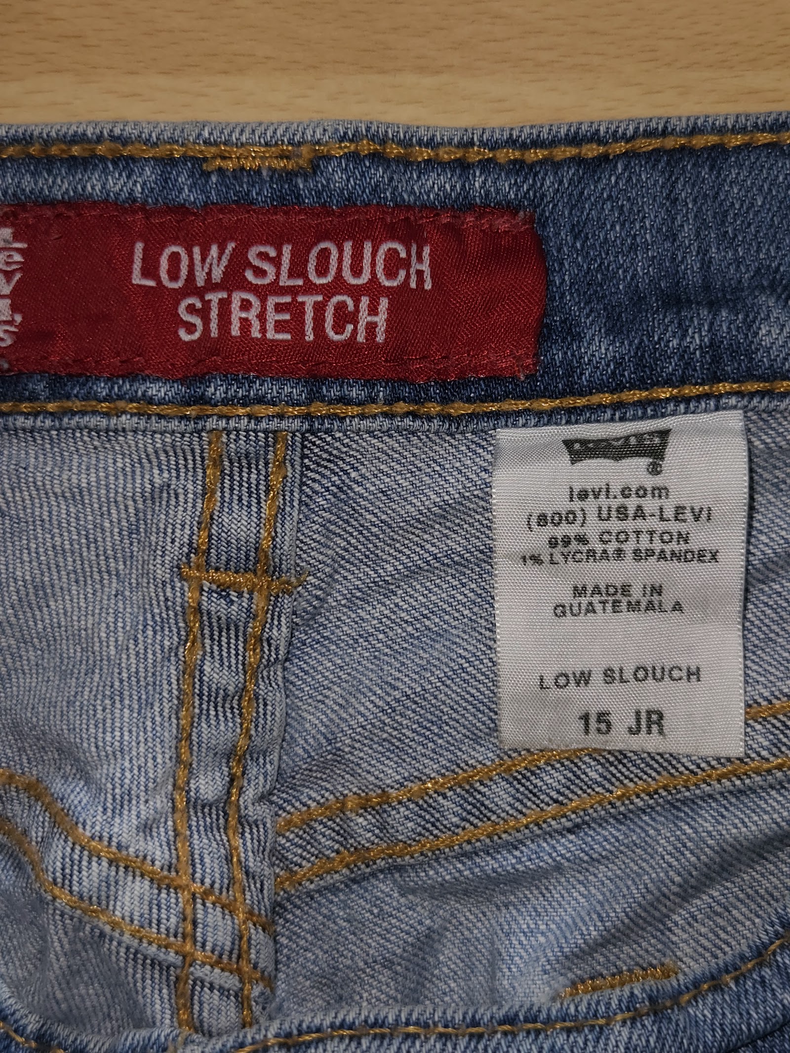 Genuine Levi's Low Slouch Stretch Cropped Capri Jeans, 15 JR, photo 3