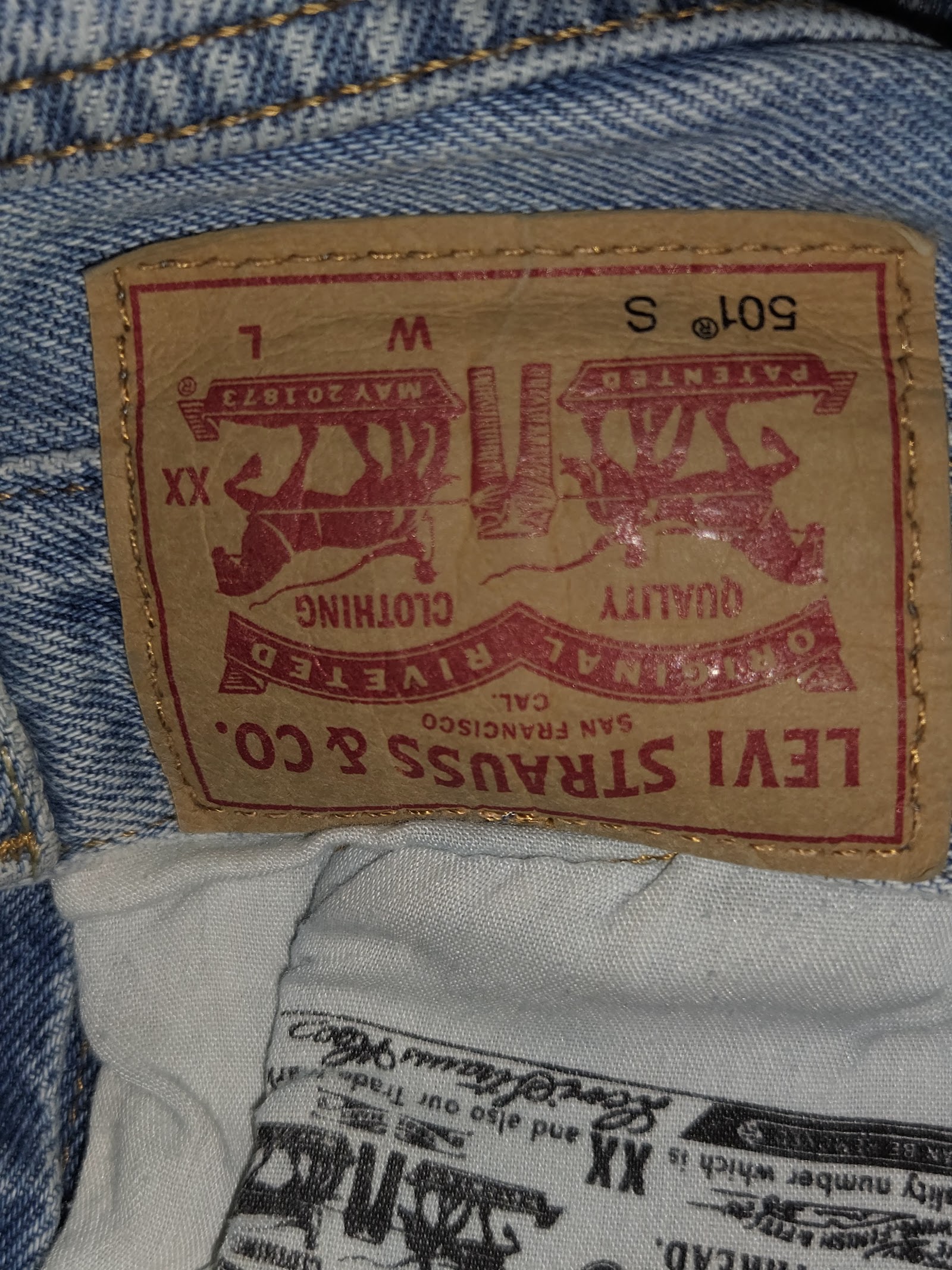 Genuine Levi's 501 Skinny Distressed Blue Jeans, W26 L28, photo 4
