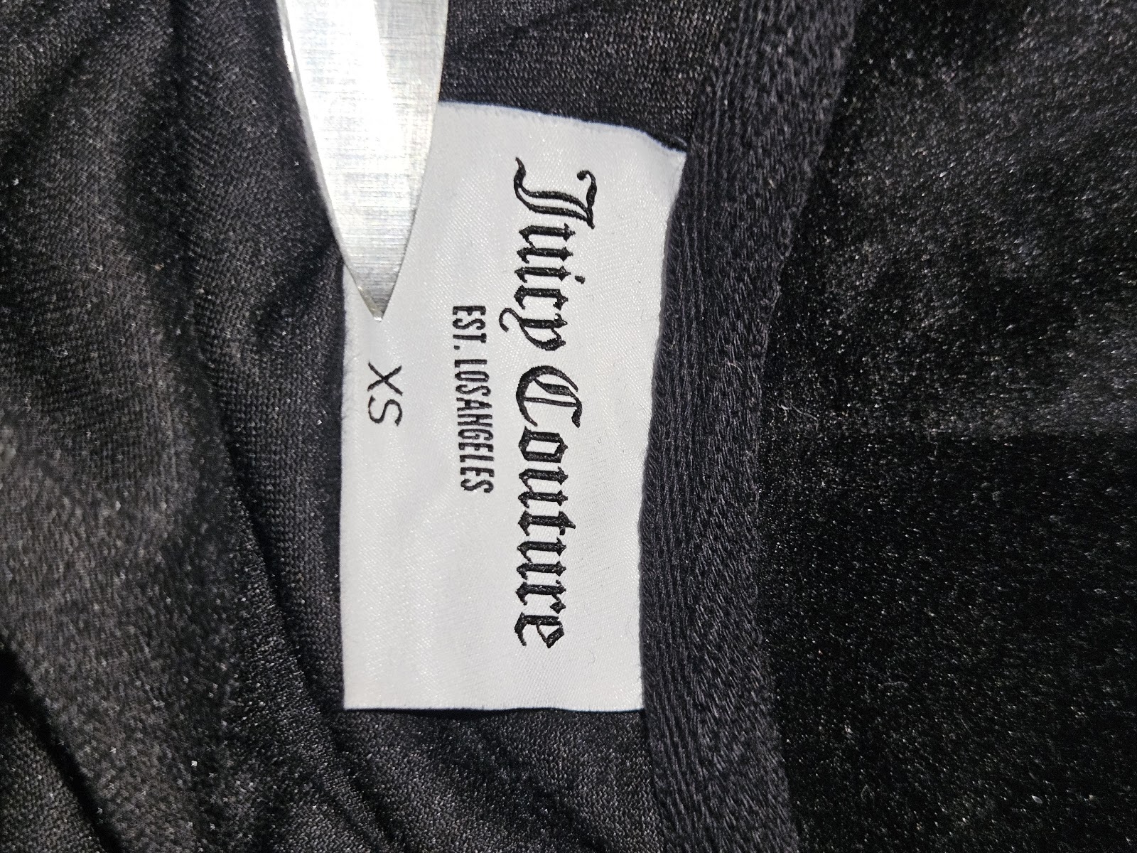 Genuine Juicy Couture Black Velour Rhinestone Zip Hoodie Size XS, XS, photo 4