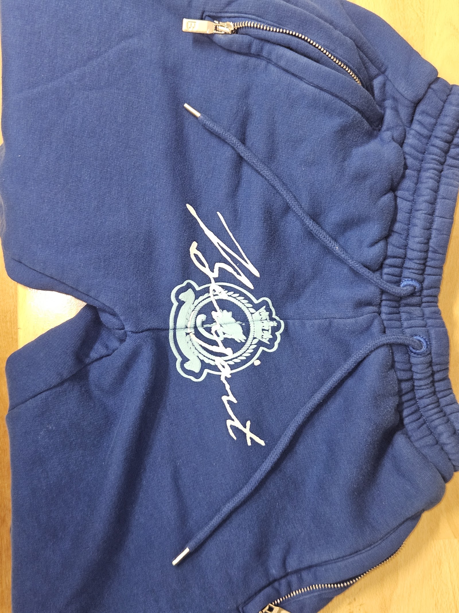 Genuine Benjart Royal-blue crest-logo cuffed joggers, L, photo 4