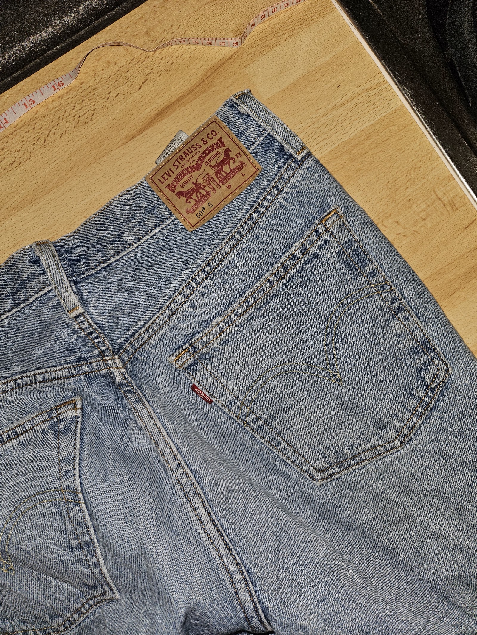 Genuine Levi's 501 Skinny Distressed Blue Jeans, W26 L28, photo 6