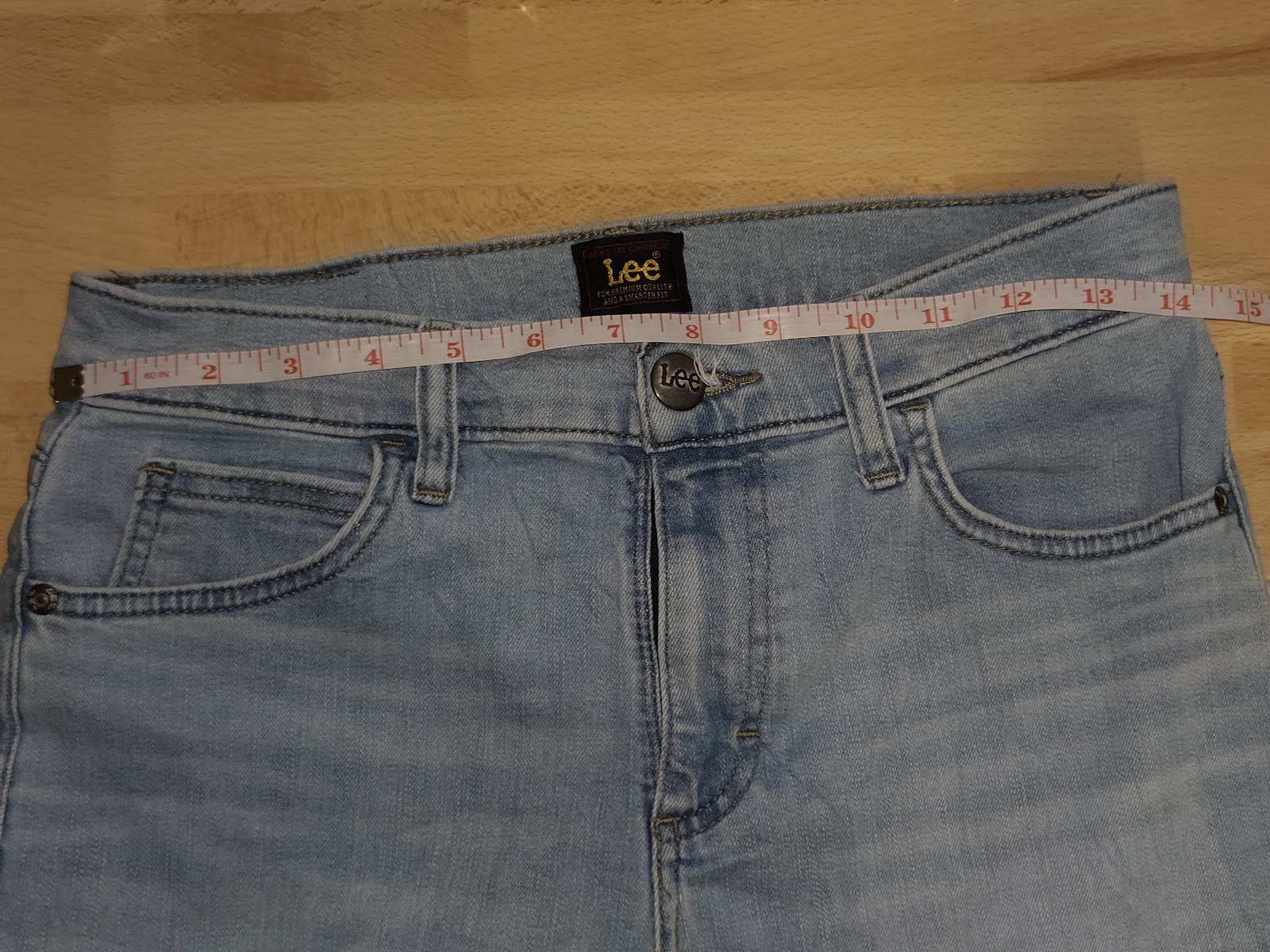 Genuine Lee Light Blue Raw Hem Cropped Jeans, Measured W29 approx., photo 6