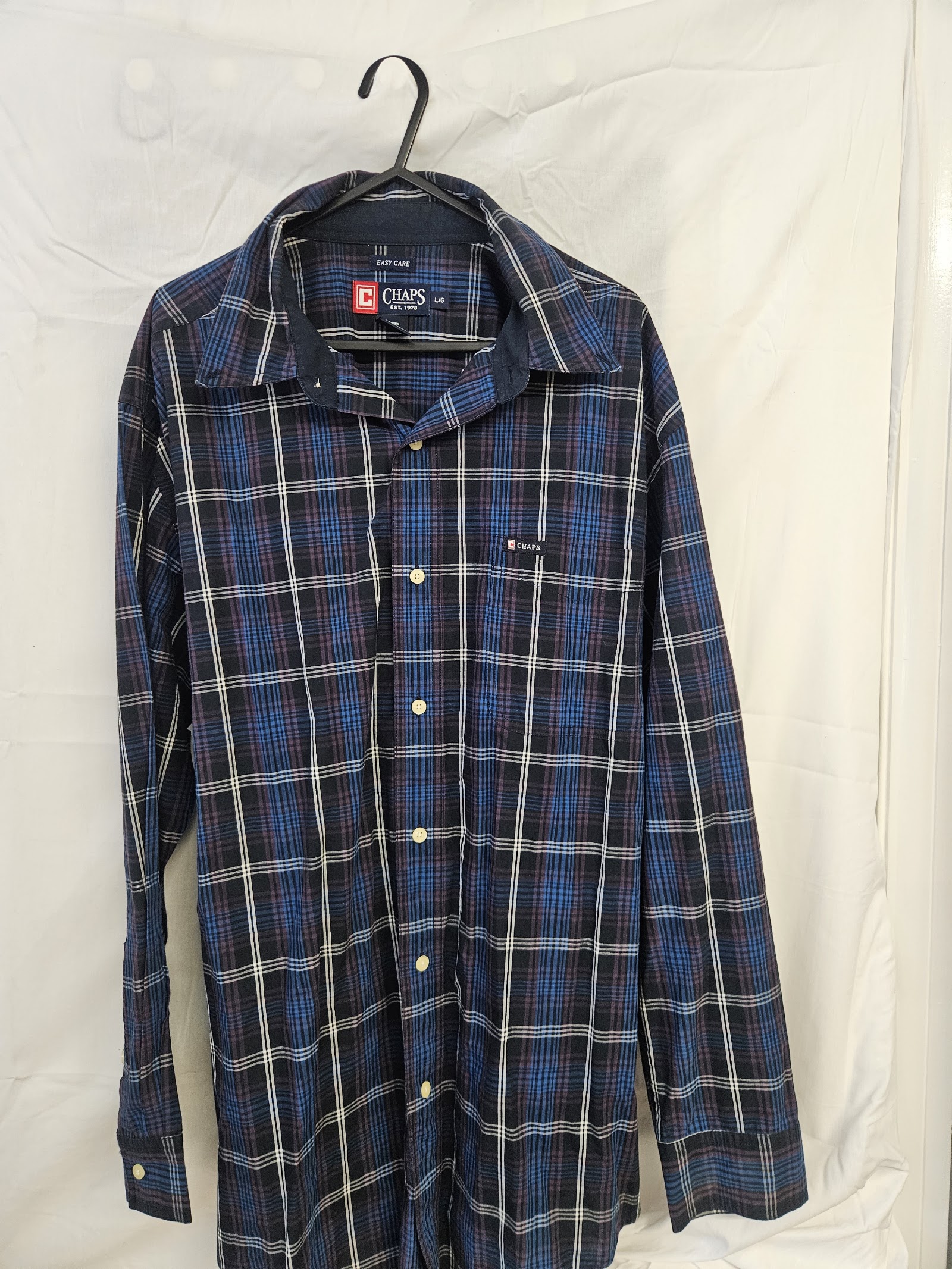 Chaps Blue and navy checked shirt