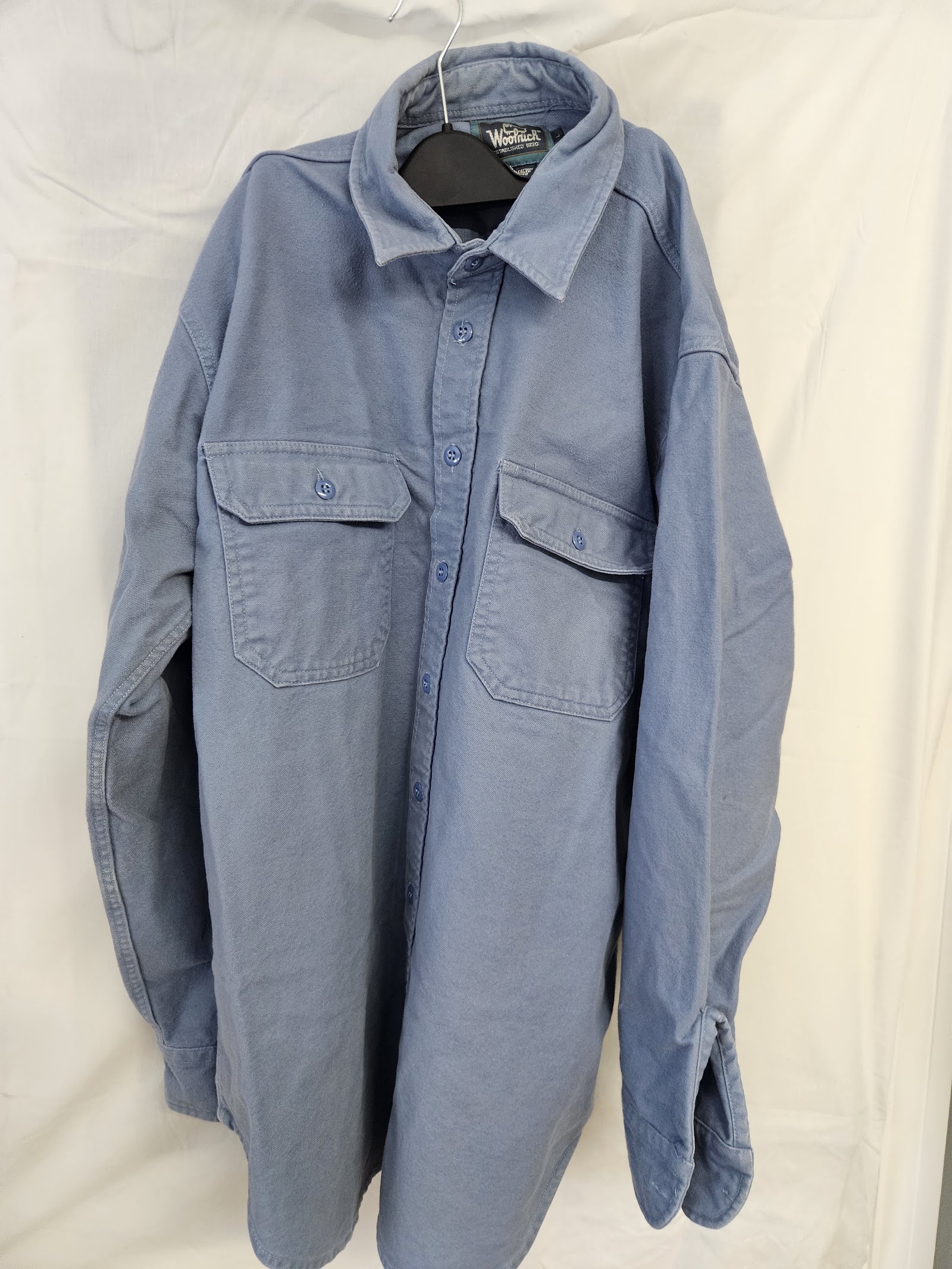 Woolrich Light-blue washed utility overshirt