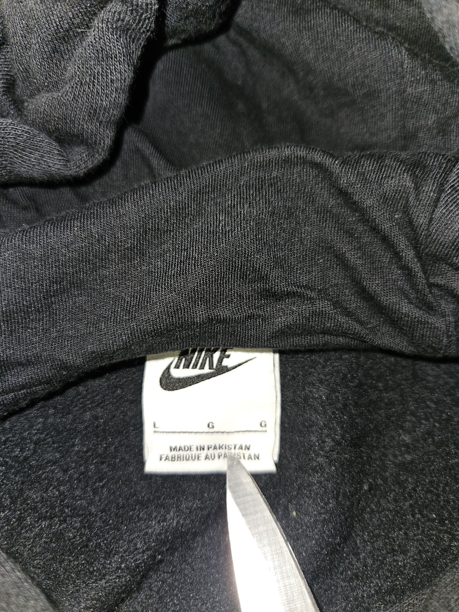 Genuine Nike Black Tape Logo Full Zip Hoodie Size L, L, photo 3