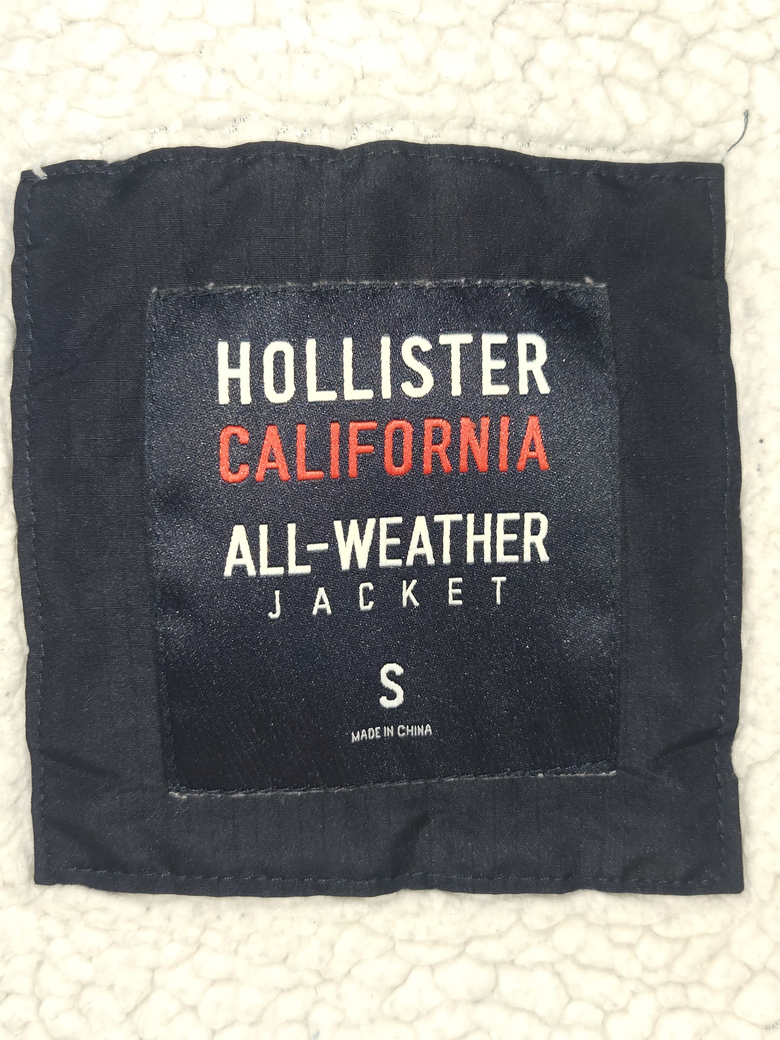 Genuine Hollister California Grey Sherpa Lined All Weather Jacket Size S, S, photo 5