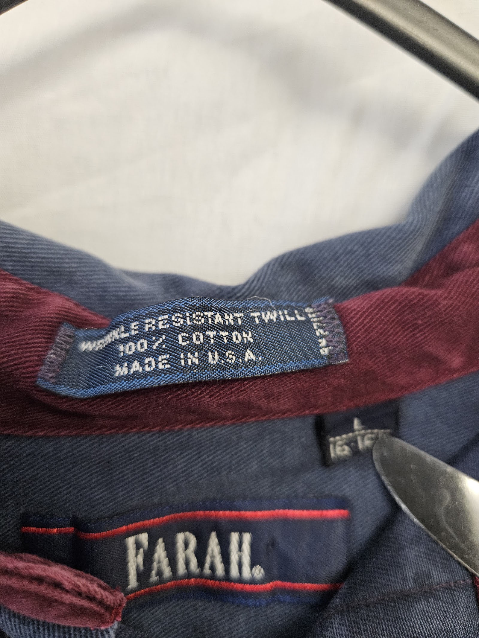 Genuine Faran Blue cotton twill shirt made in USA, Size not shown, photo 3