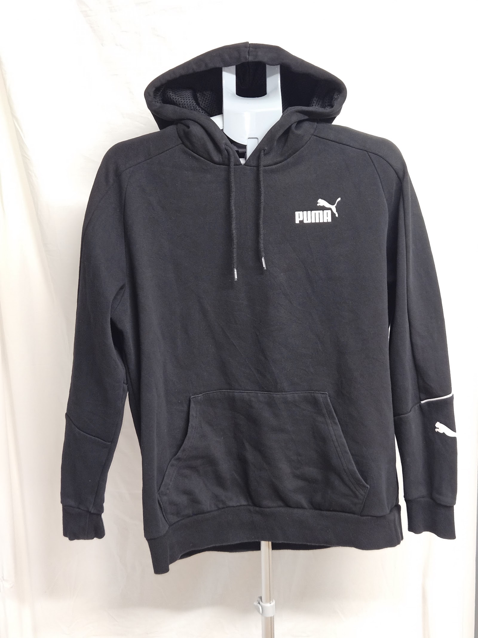 Puma Black White Logo Hooded Sweatshirt