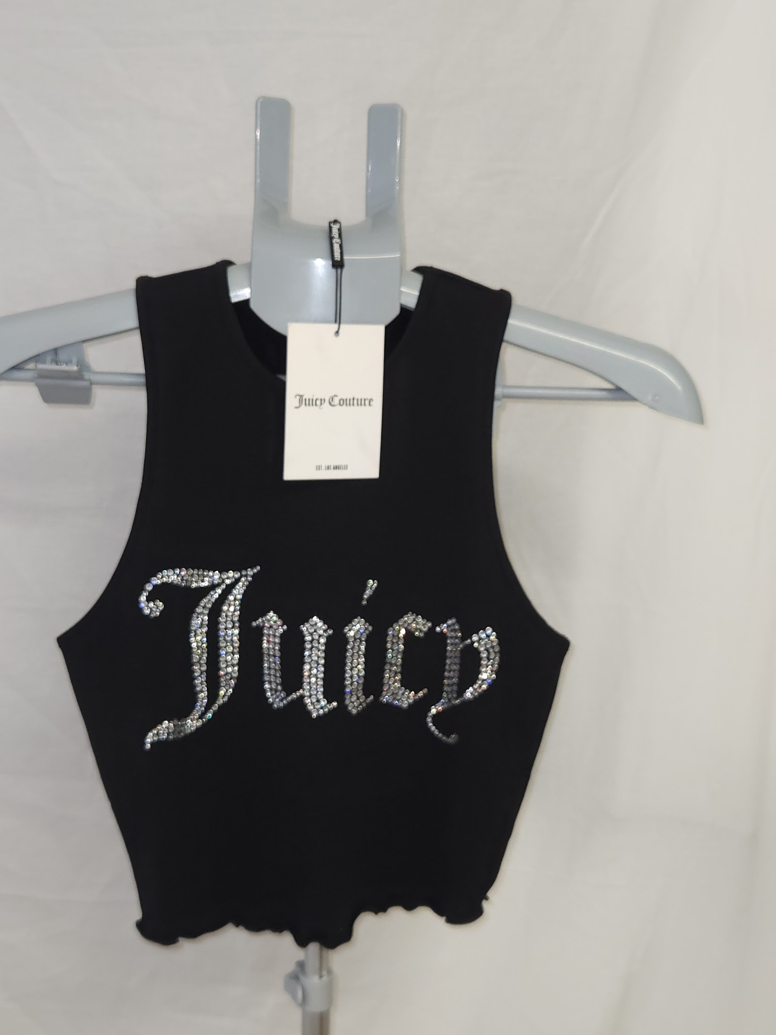 Juicy Couture Black Rhinestone Tank Top XS NWT RRP £35