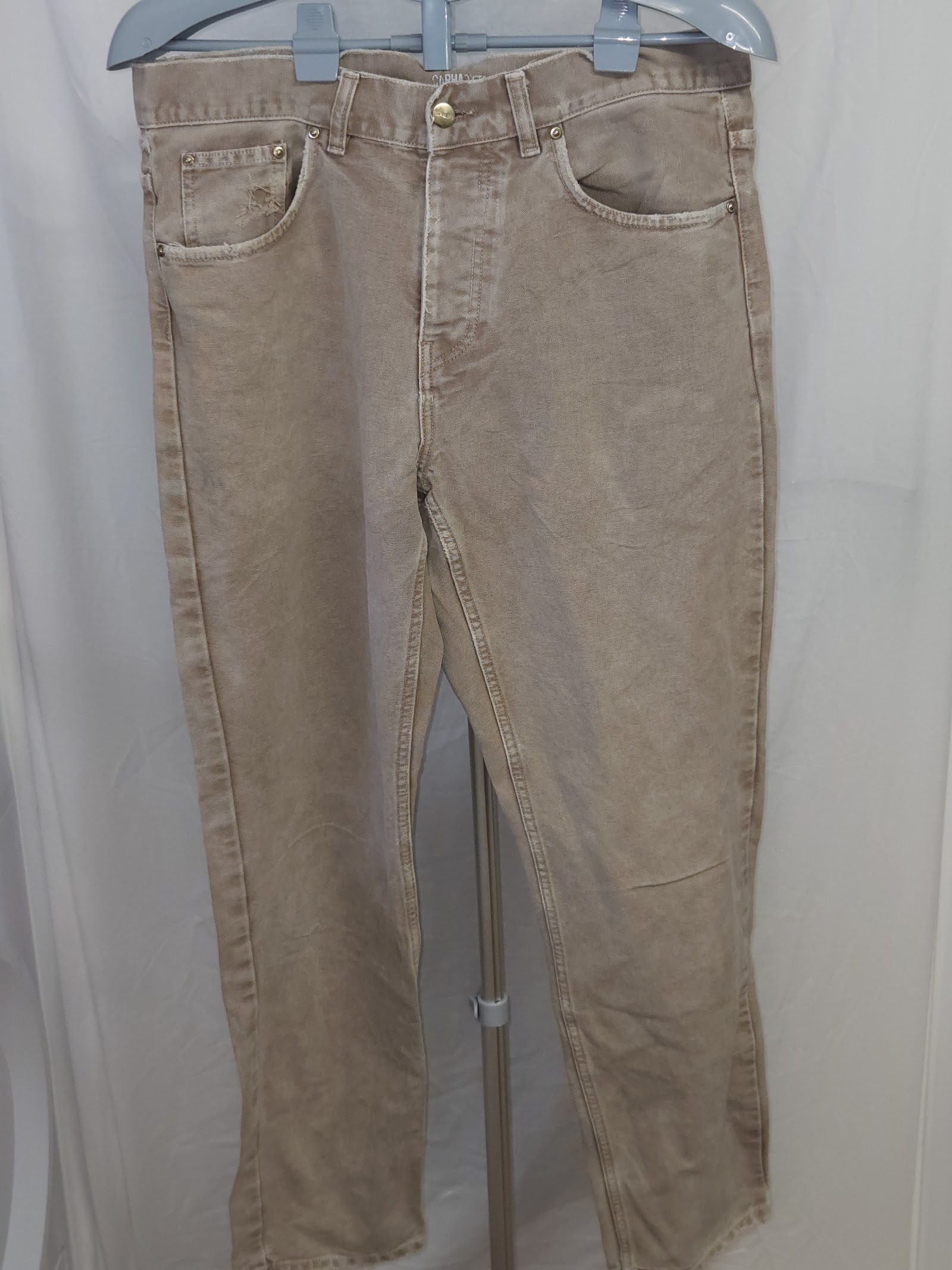 Carhartt WIP Beige Washed Distressed Jeans Size Not Shown