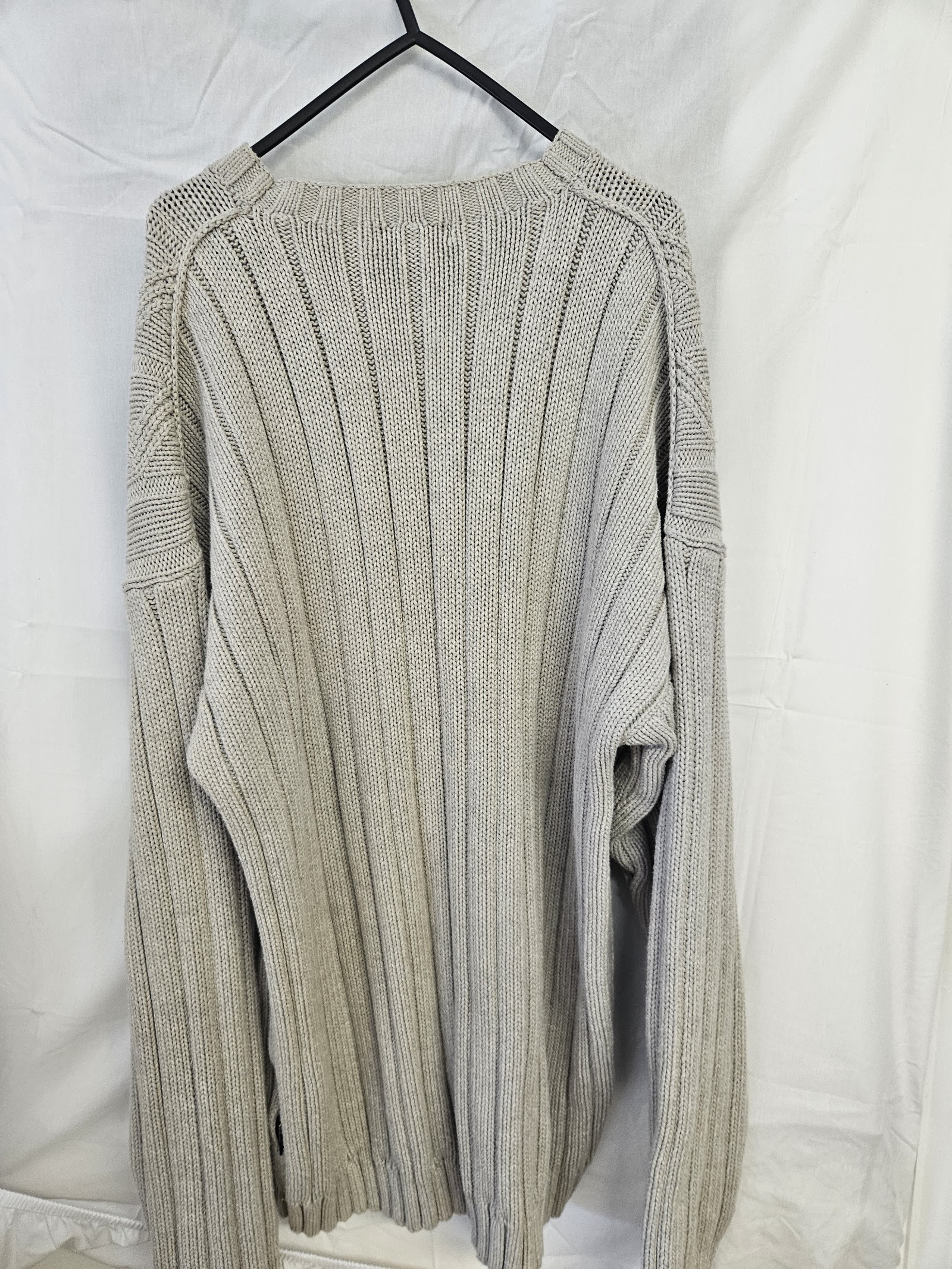 Genuine Nautica Grey cable-knit cotton jumper, XXL, photo 3