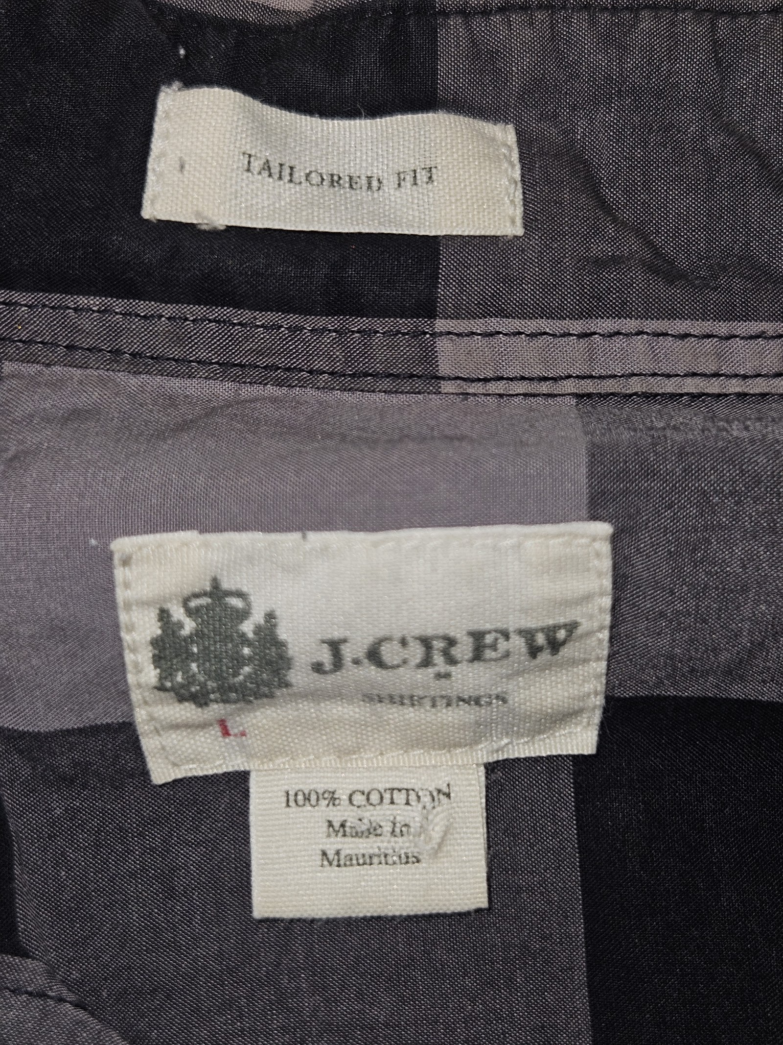 Genuine J.Crew Grey-and-black buffalo-check tailored-fit shirt, L, photo 3