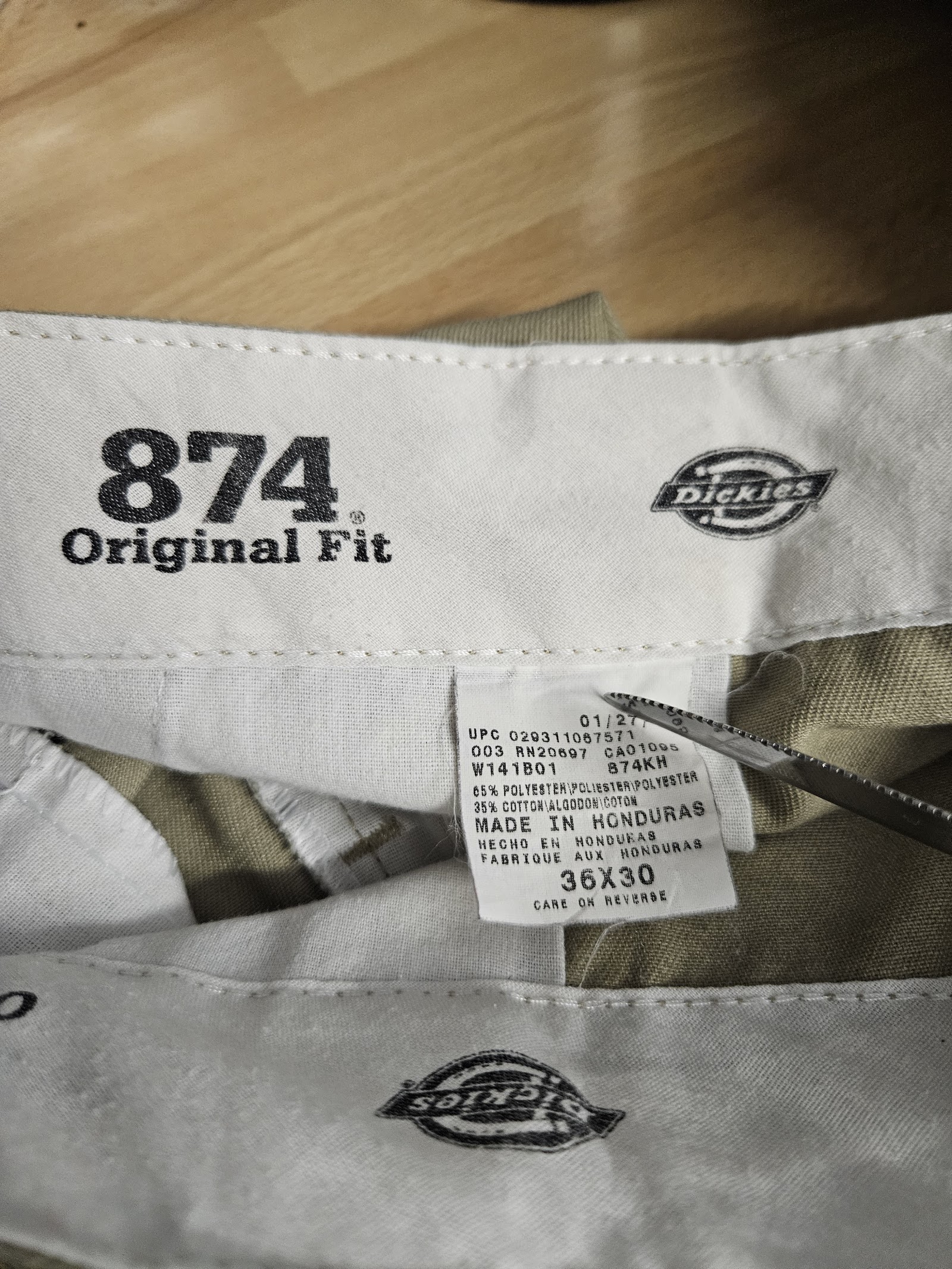 Genuine Dickies Beige 874 Original Fit work trousers, W36 L30, photo 3