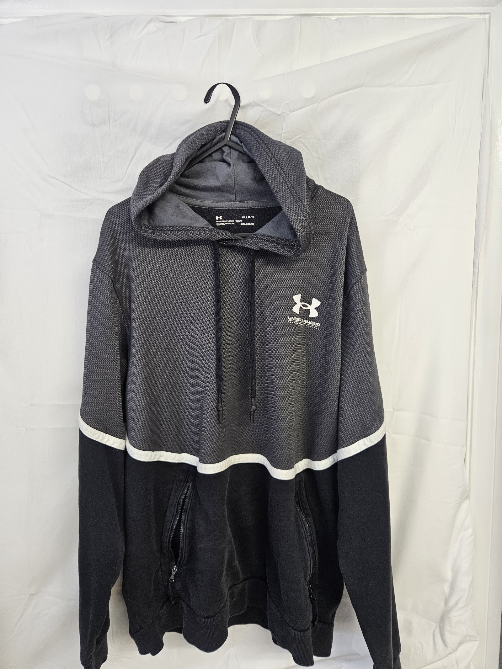 Under Armour Red and black ColdGear loose-fit hoodie