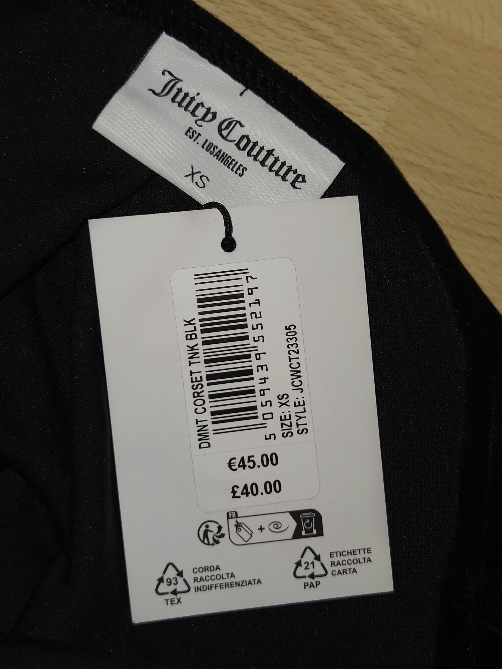 Genuine Juicy Couture Black Rhinestone Tank Top XS NWT, XS, photo 2