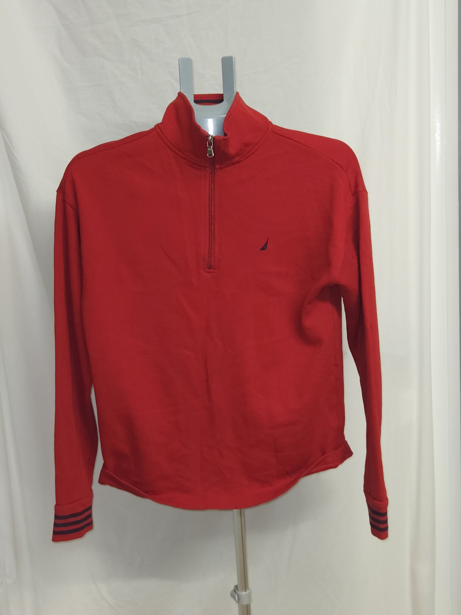 Nautica Red Quarter Zip Long Sleeve Sweatshirt