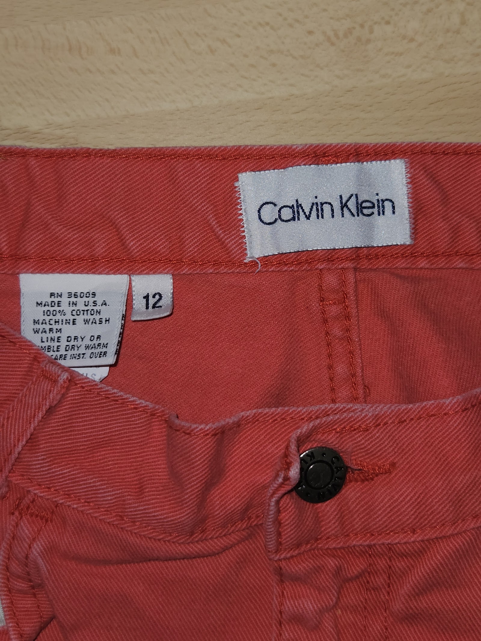 Genuine Calvin Klein Jeans Women's Size 12 Coral Red Denim Jeans, 12, photo 3