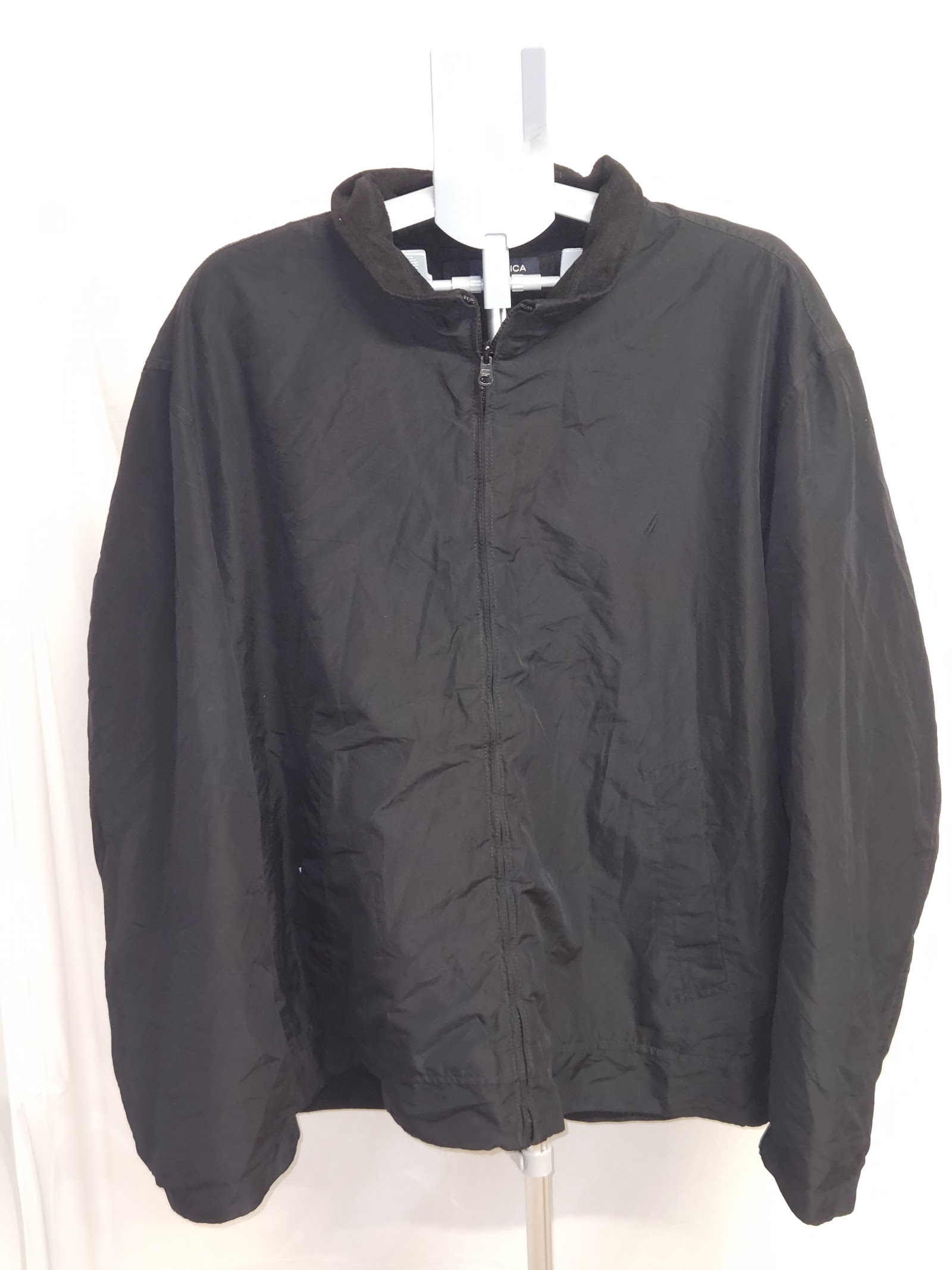 Nautica Black Lightweight Logo Windbreaker Jacket