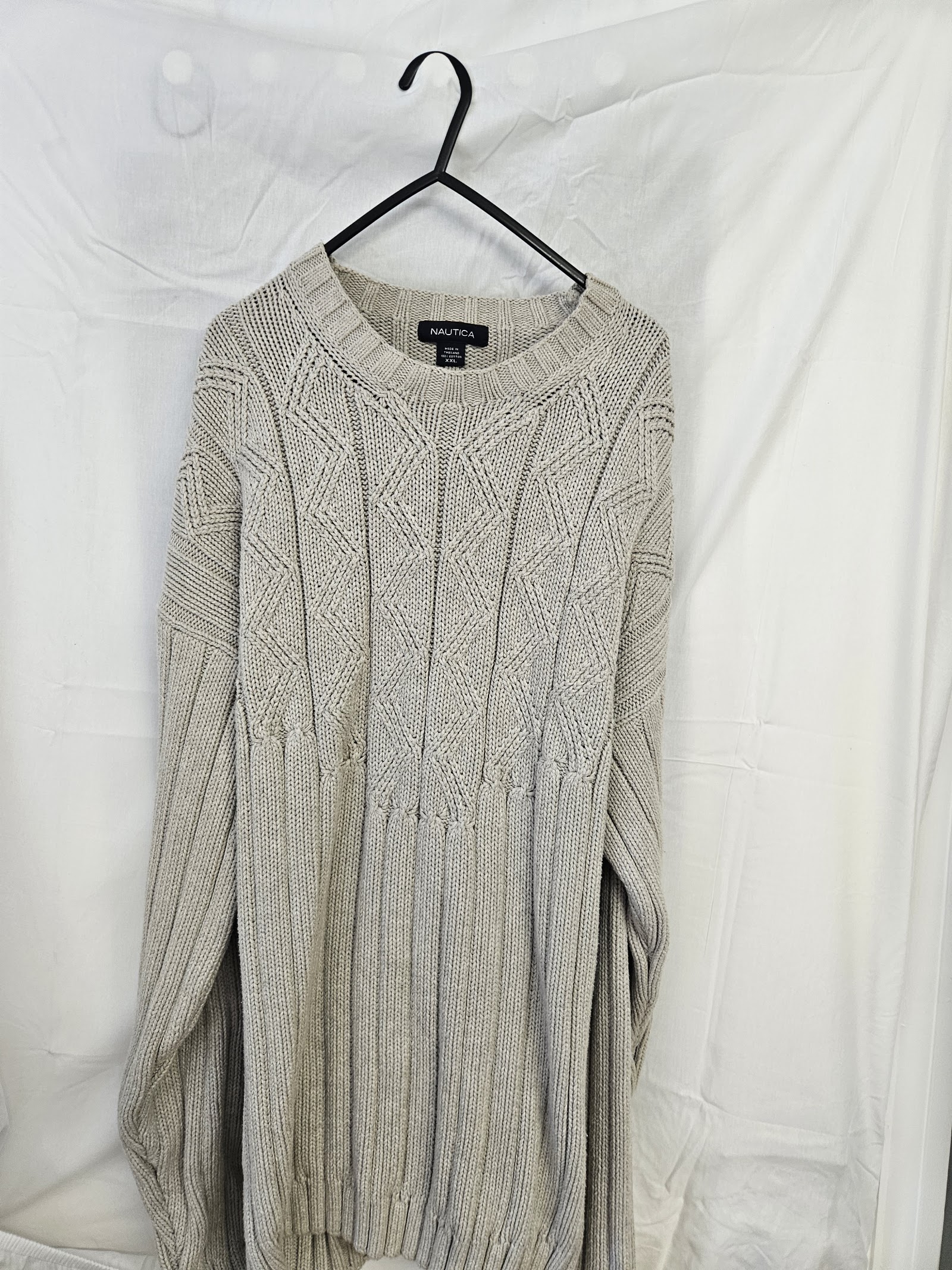 Nautica Grey cable-knit cotton jumper