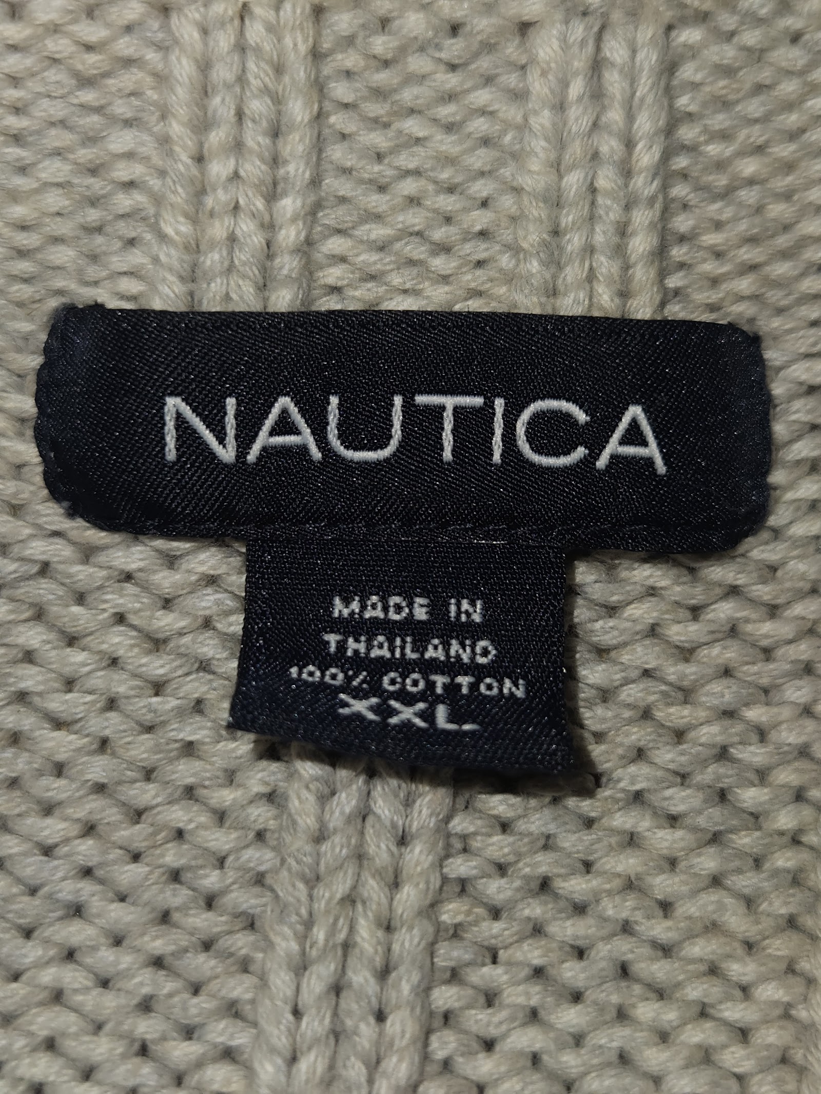 Genuine Nautica Cream Cable Knit Cotton Jumper Size XXL, XXL, photo 3
