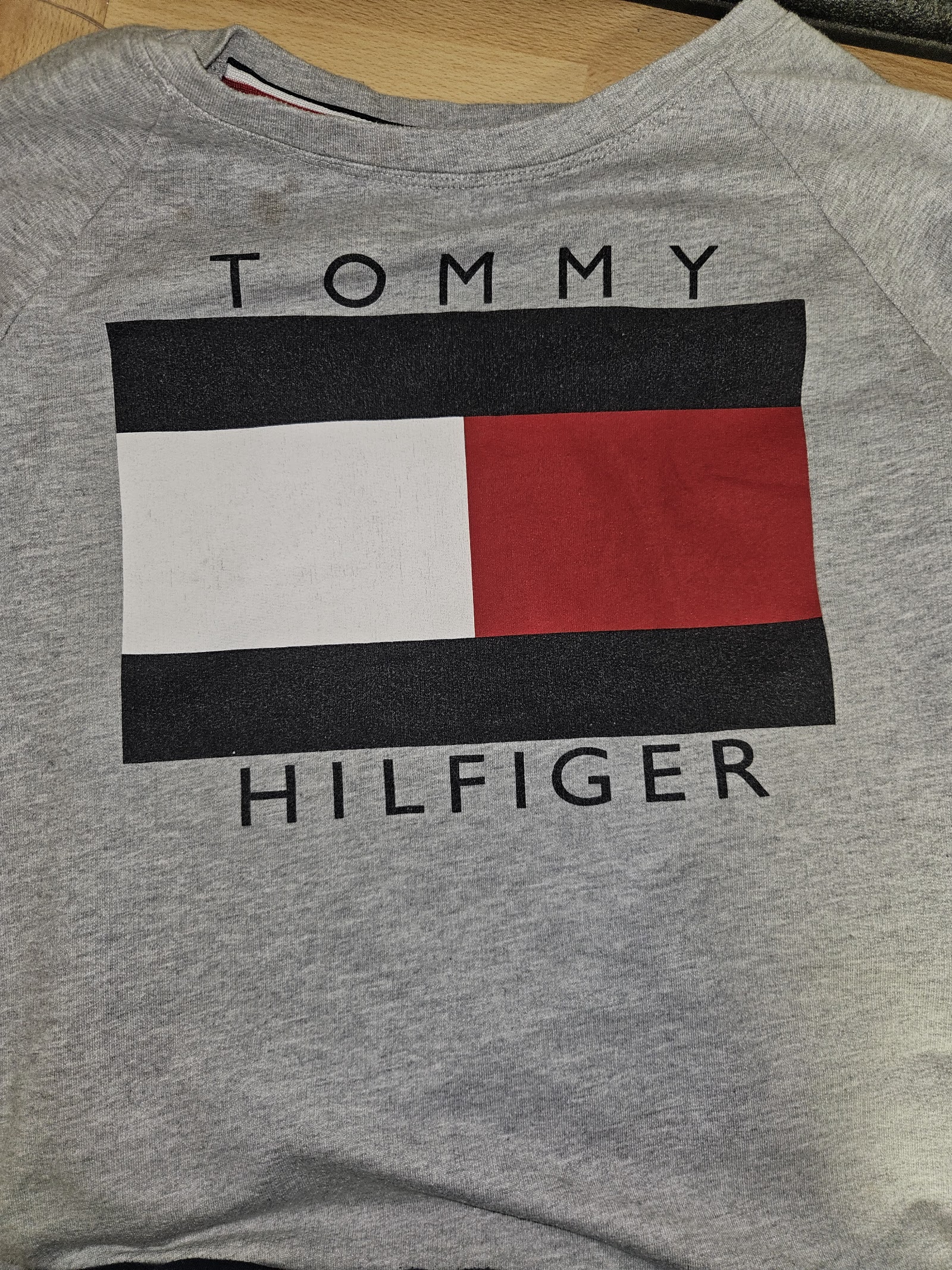 Genuine Tommy Hilfiger Grey Flag Logo Crew Neck Sweatshirt, S / P, photo 4