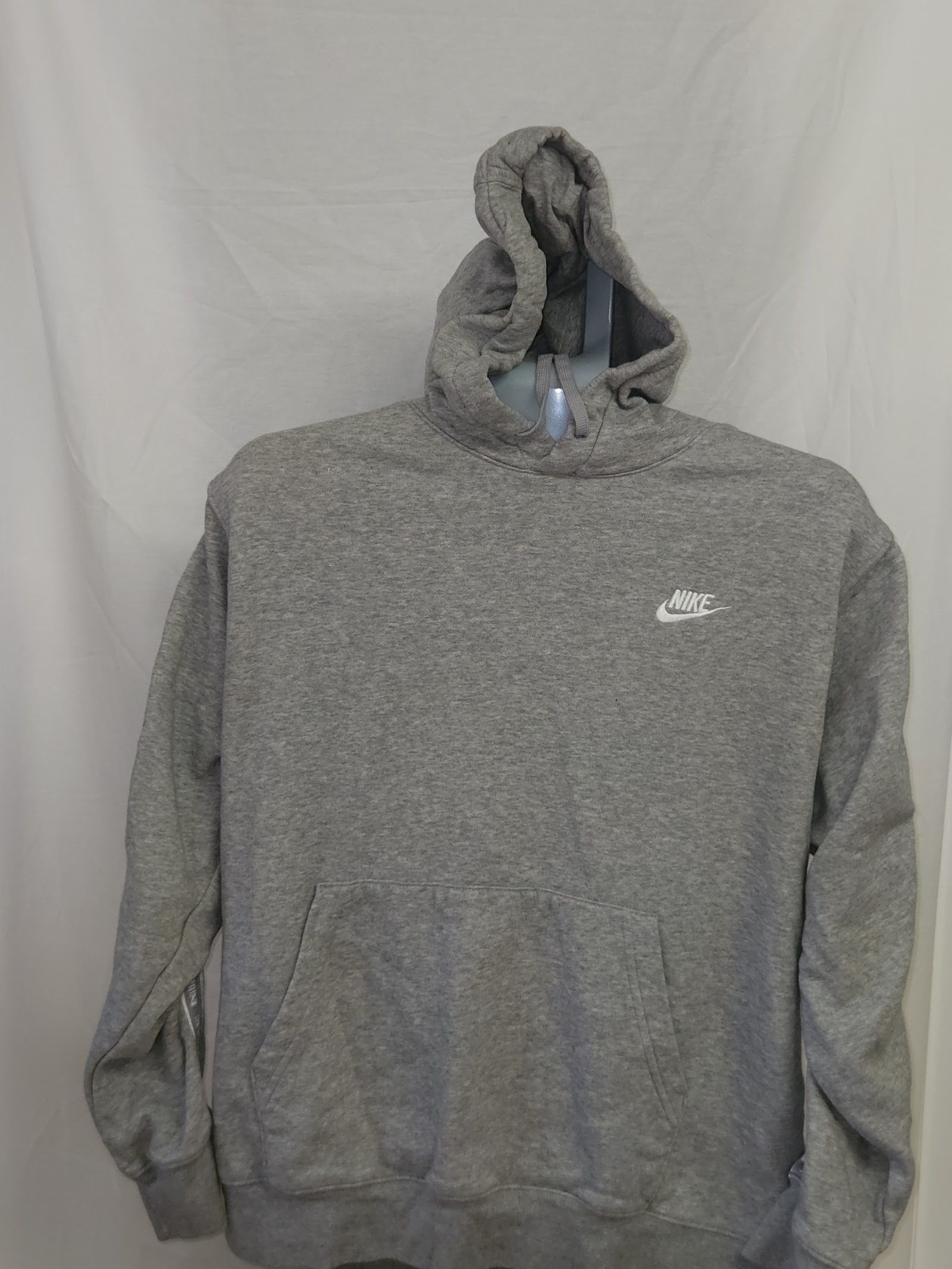 Nike Grey Tape Logo Full Zip Hoodie Size L