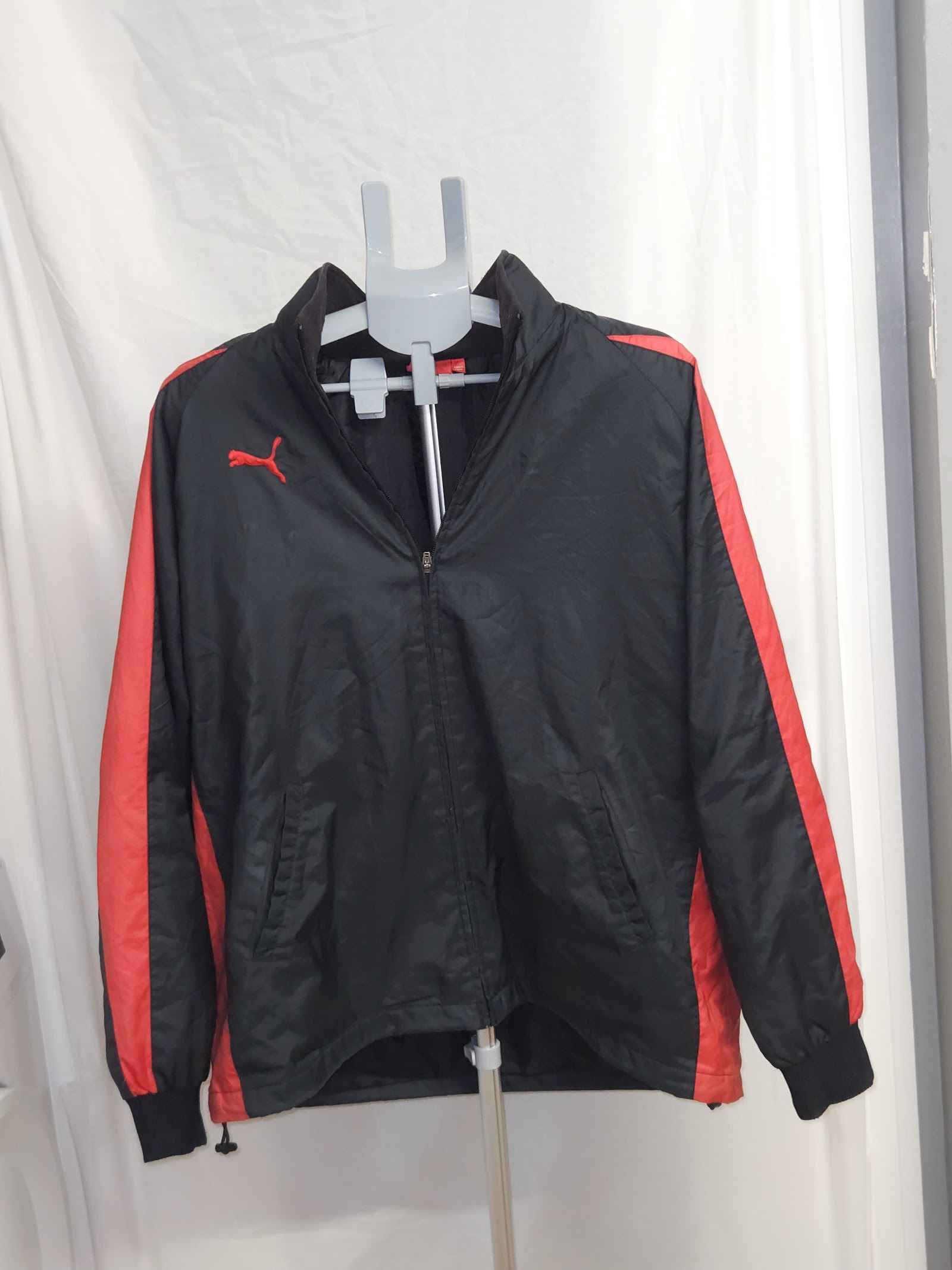 Puma Black Red Colour Block Track Jacket