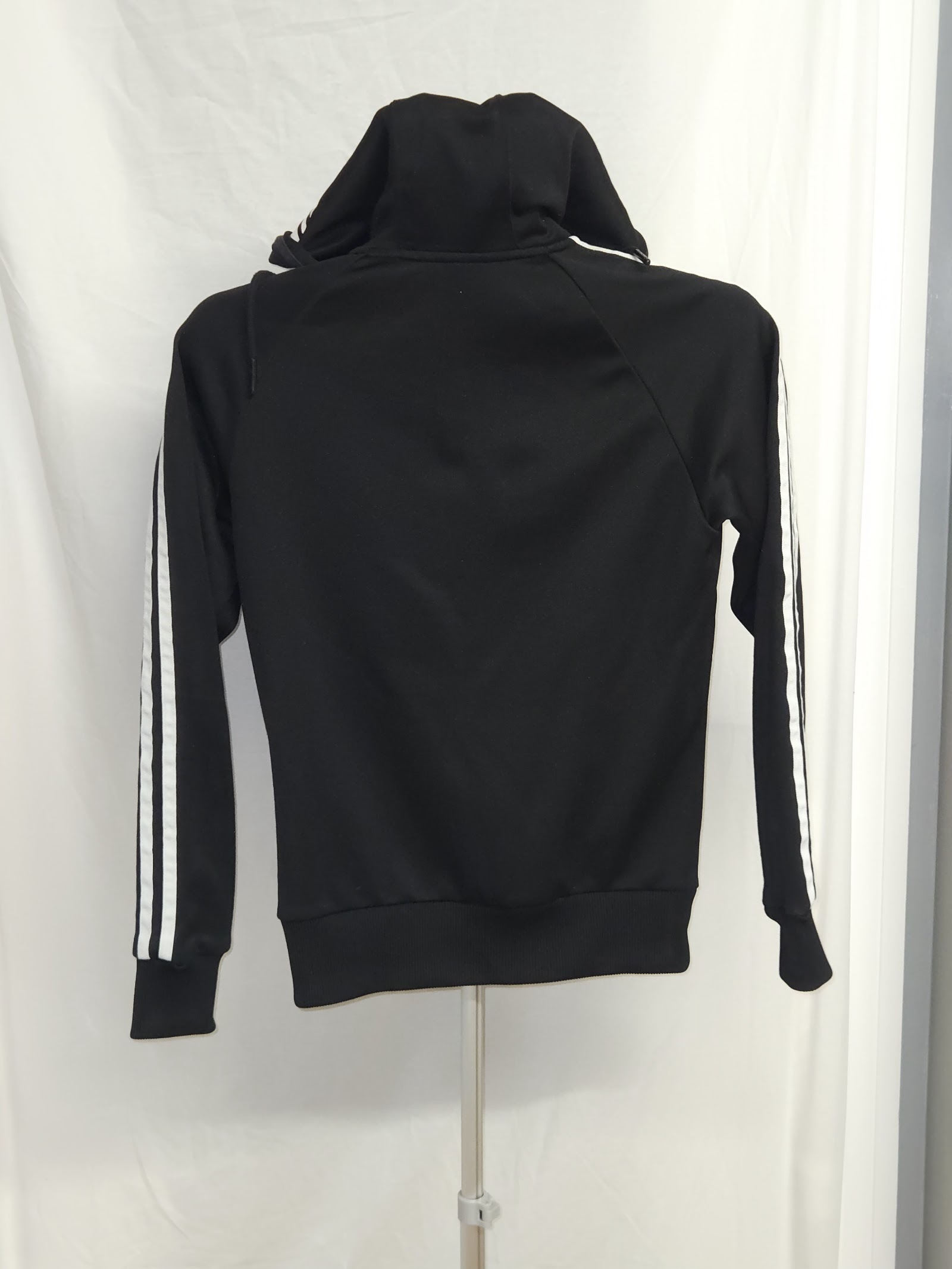 Genuine Adidas Black White Three Stripe Zip Hoodie, 36, photo 2