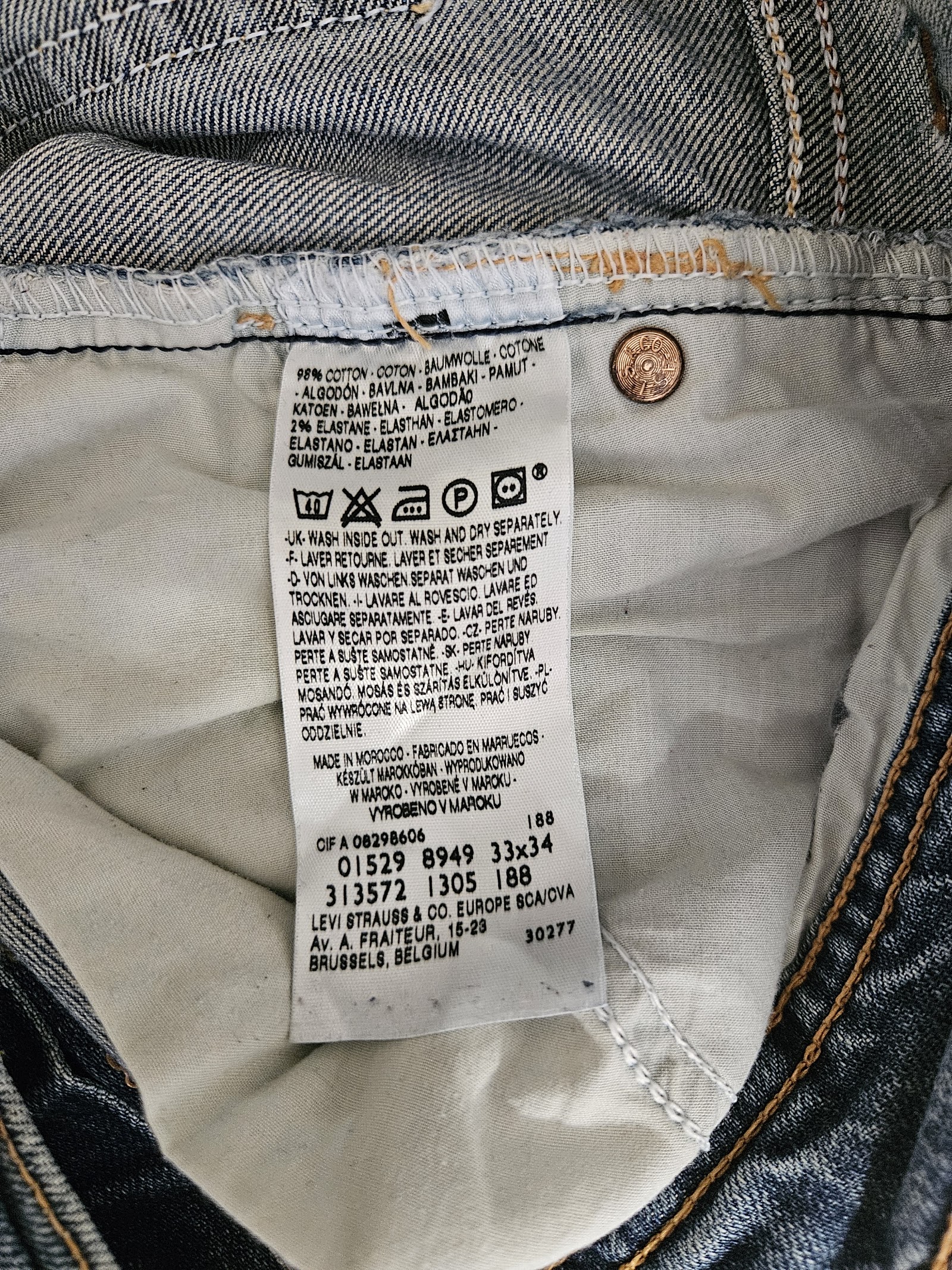 Genuine Levi’s 529 blue straight-leg jeans, W33 L34, photo 3
