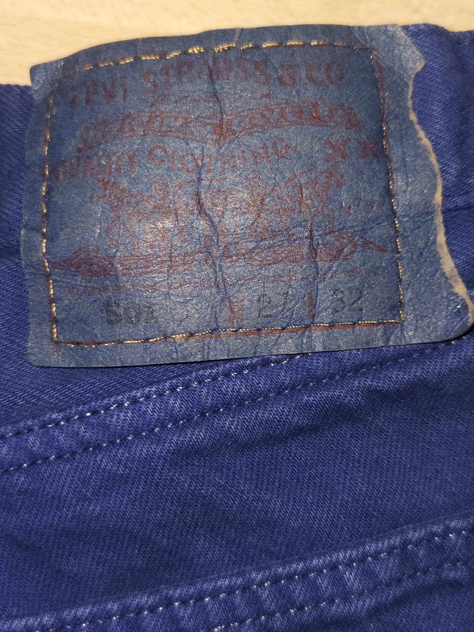Genuine Levi’s 501 Original deep-purple straight-leg jeans, W27 L32, photo 3