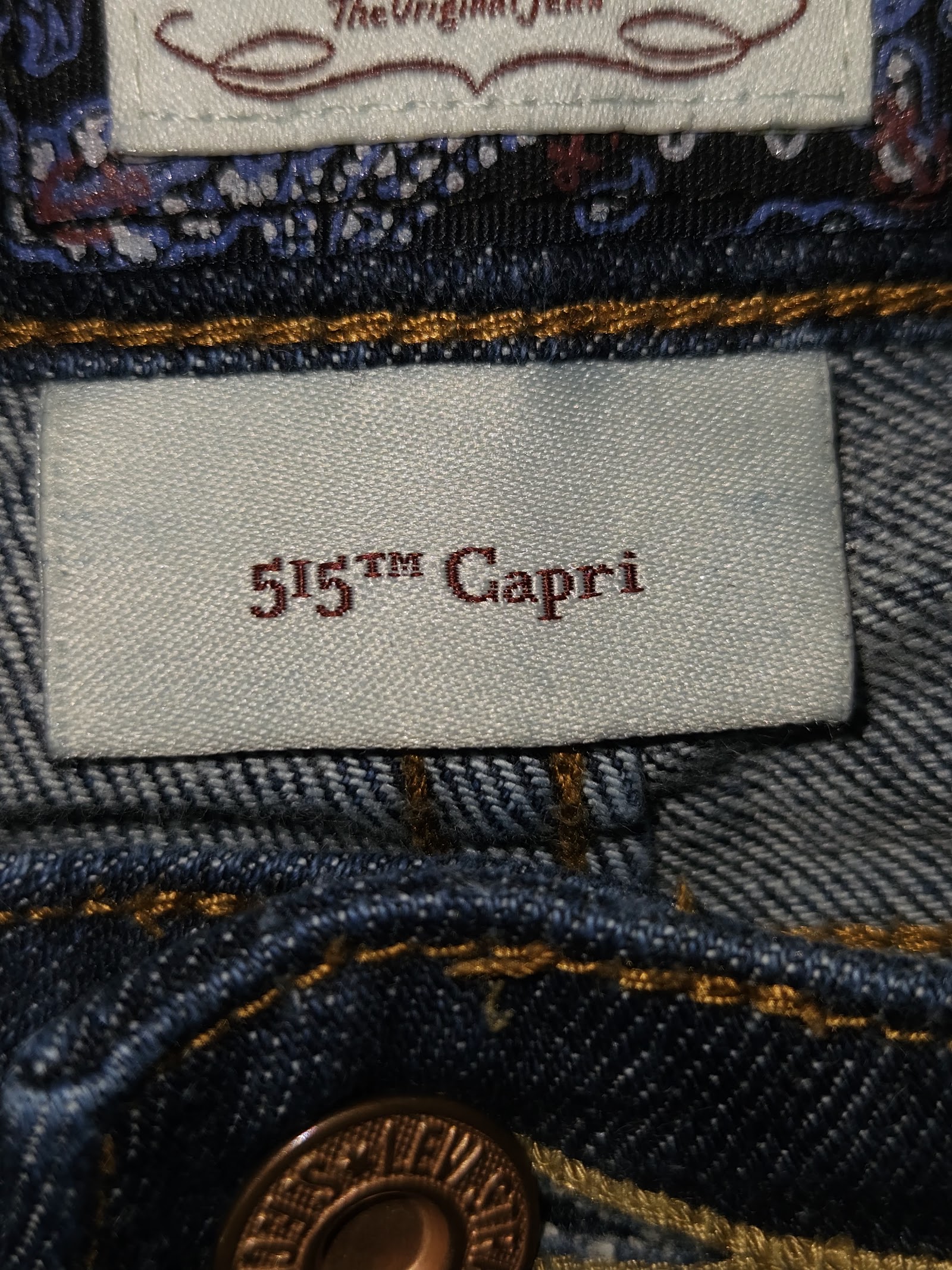 Genuine Levi's 515 Dark Blue Turned Cuff Capri Jeans, 12 Petite, photo 6