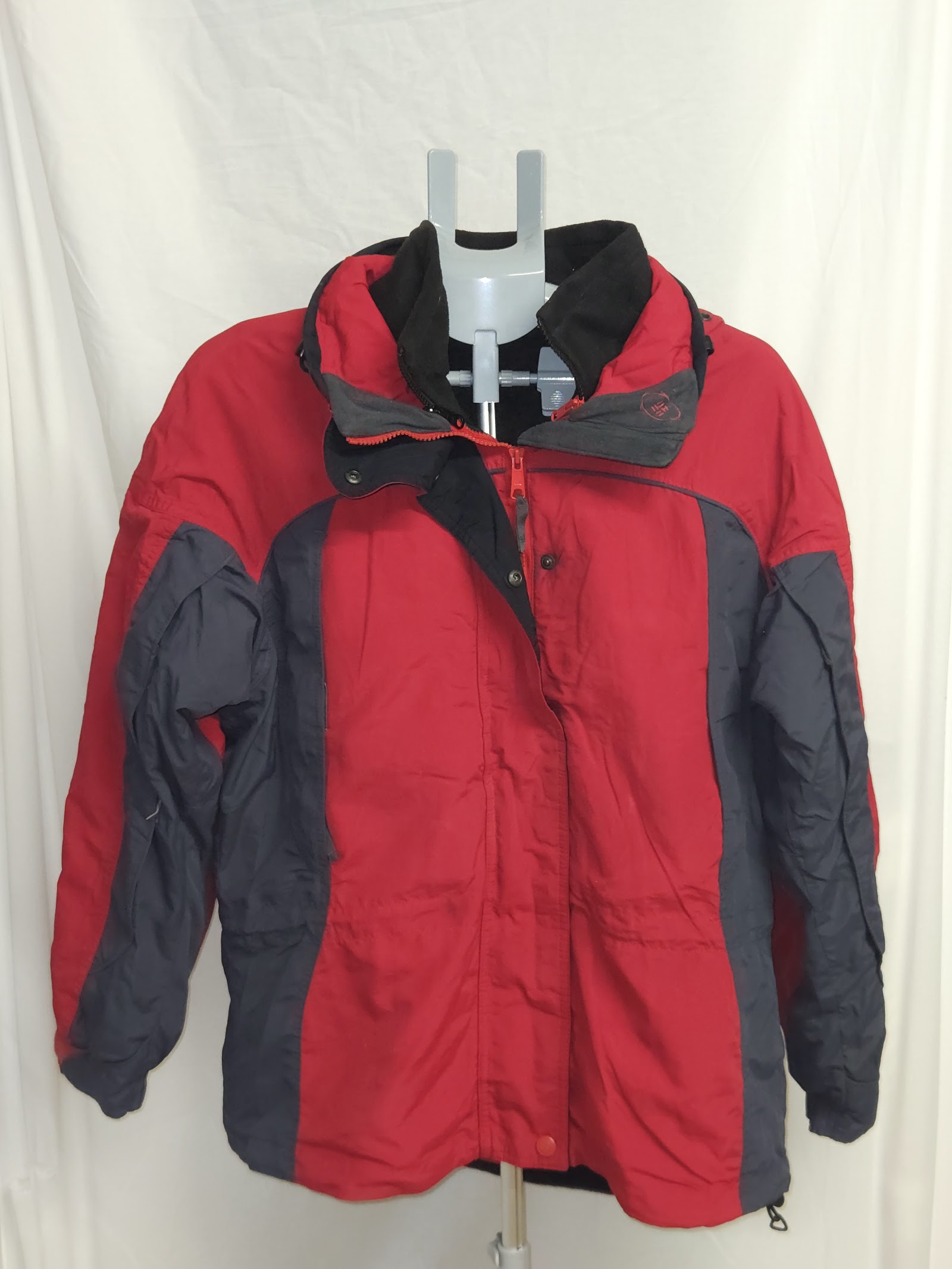 Columbia Red Charcoal Hooded Interchange Outdoor Jacket