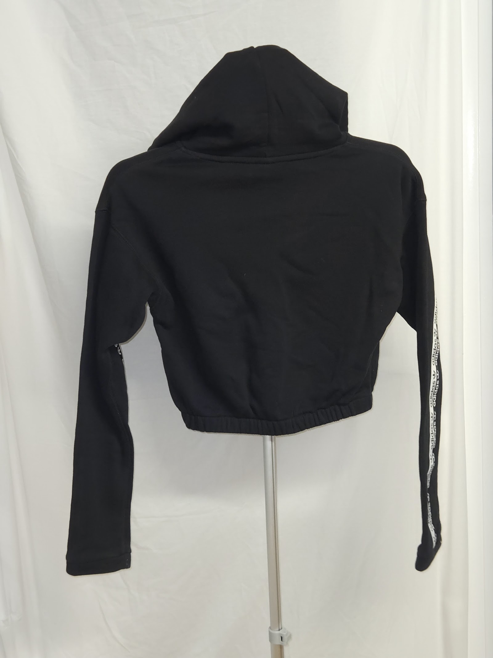Genuine adidas Originals Black Trefoil Tape Cropped Hoodie, UK 8 / EU 34, photo 2