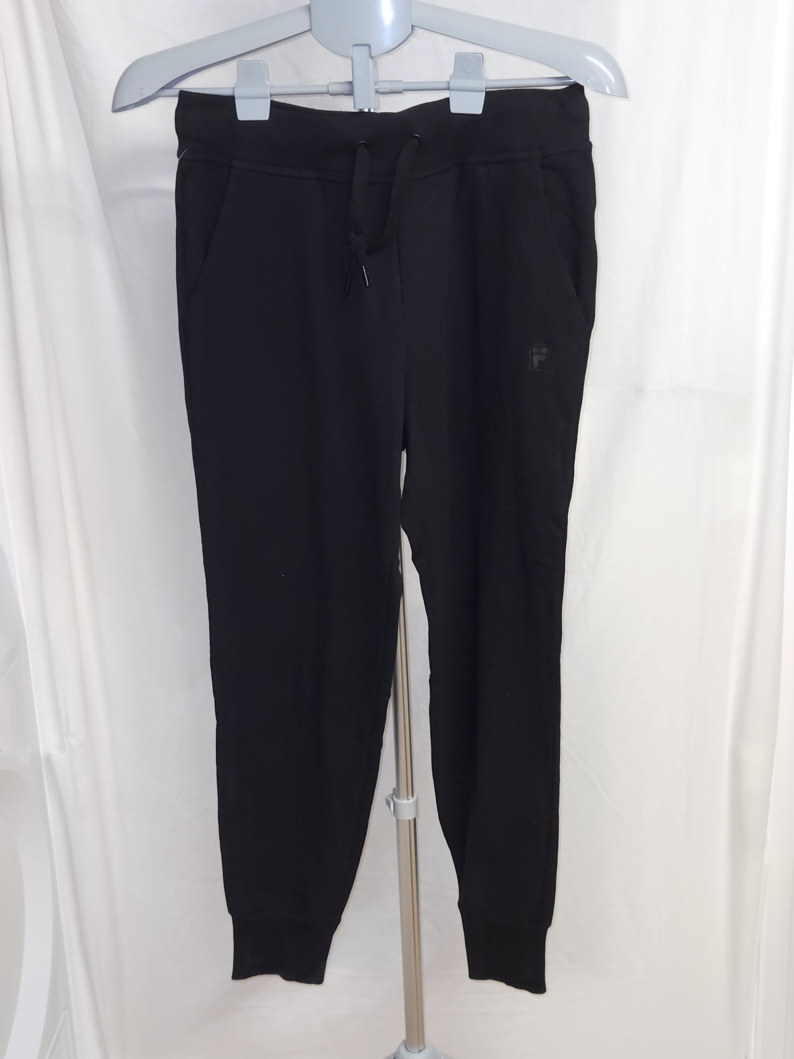 Fila Black Cuffed Logo Joggers