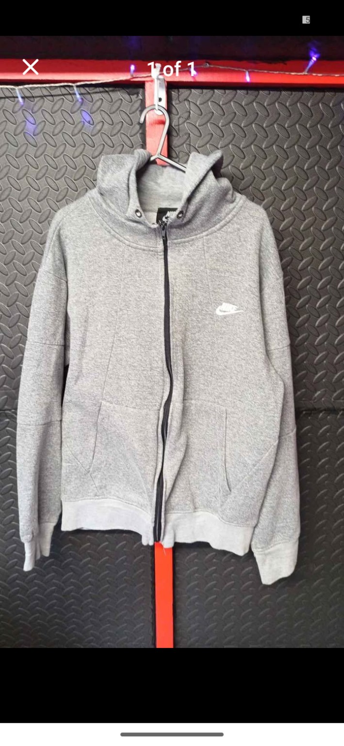 Nike Grey full-zip hooded sweatshirt