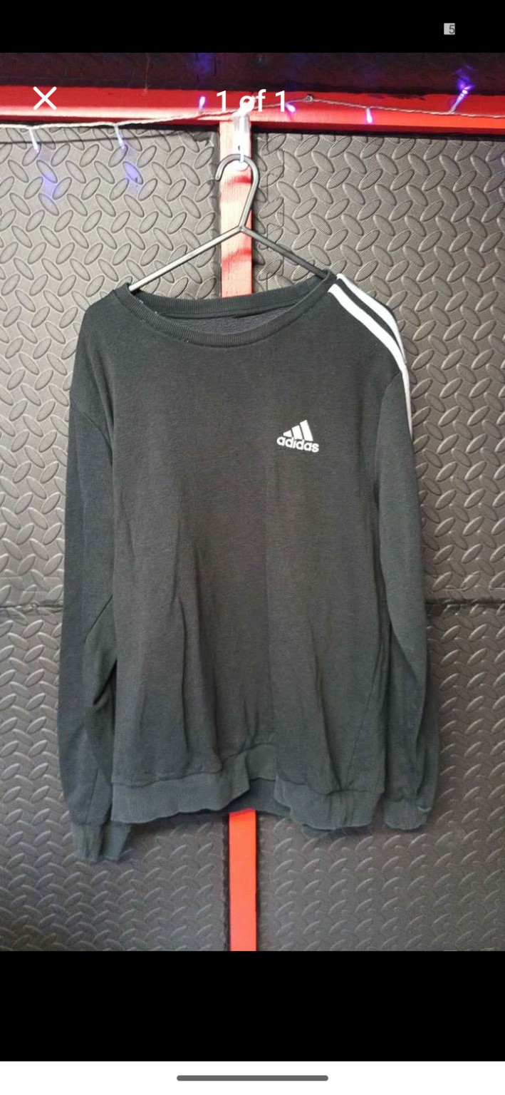 Genuine Adidas Black crew-neck sweatshirt, XL, photo 2