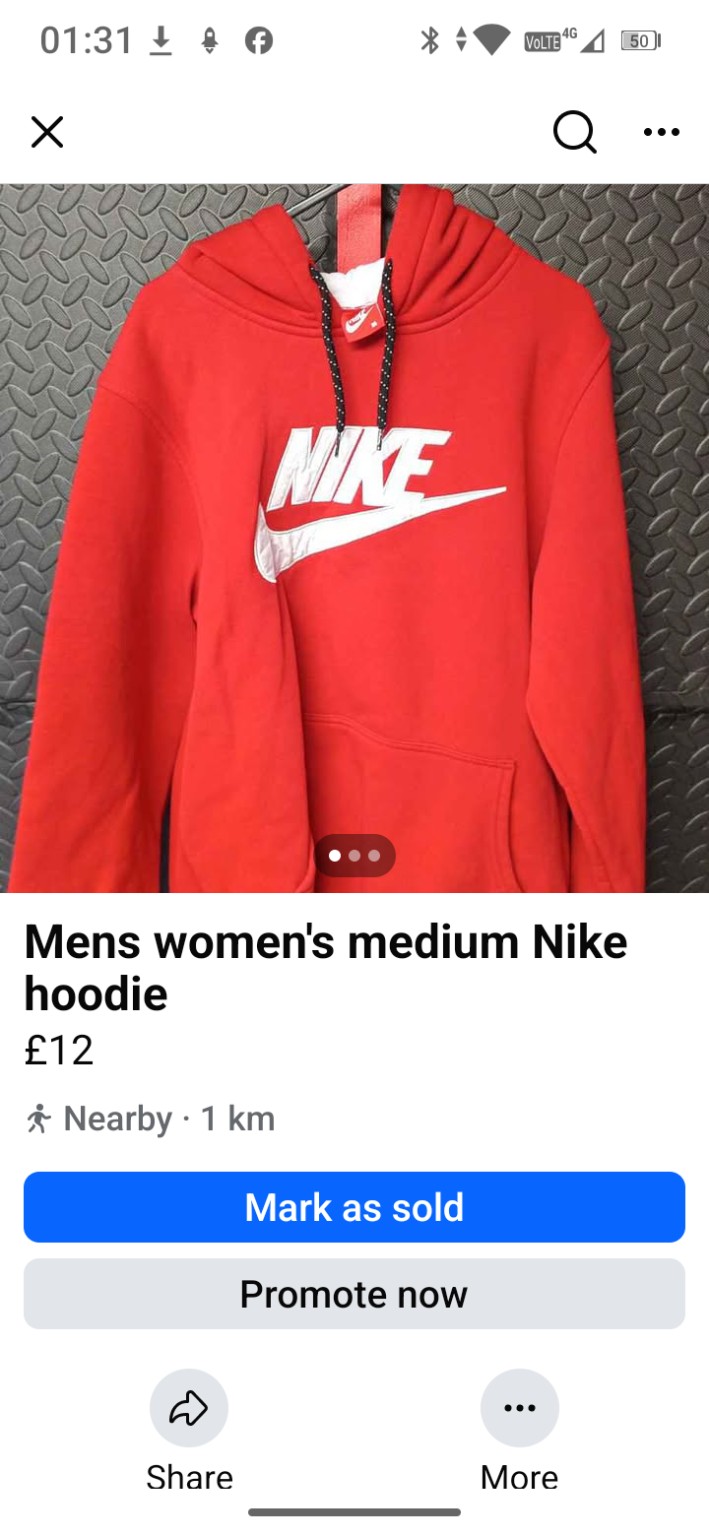 Nike Red large-logo pullover hoodie