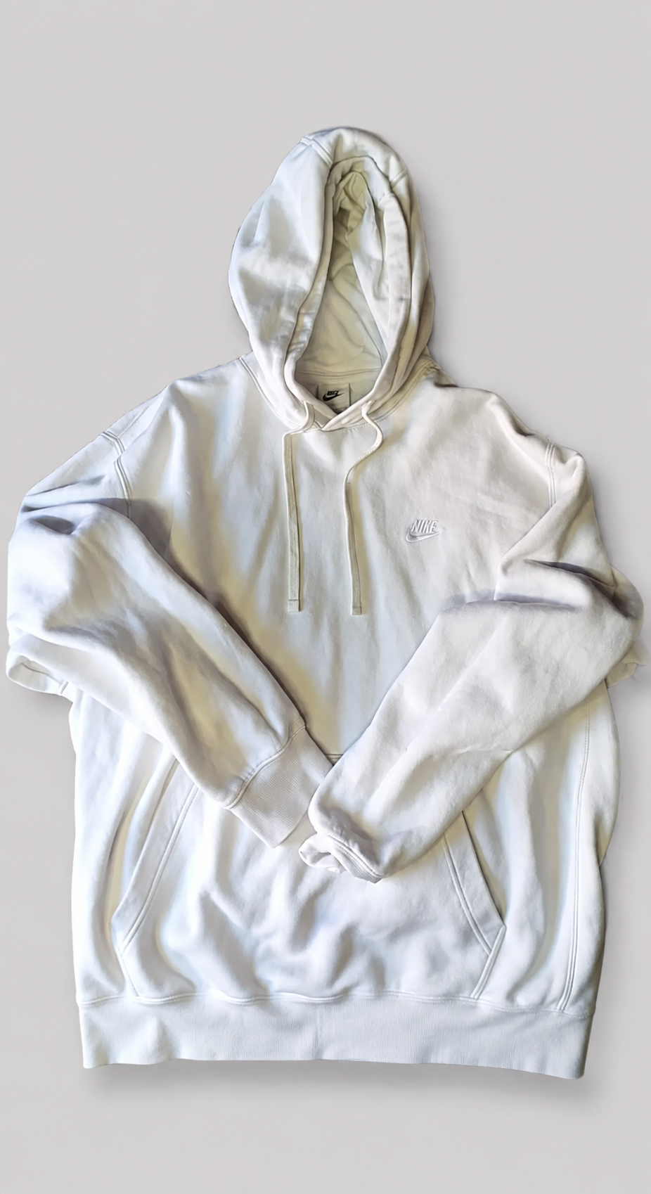 Nike White small-logo pullover hoodie