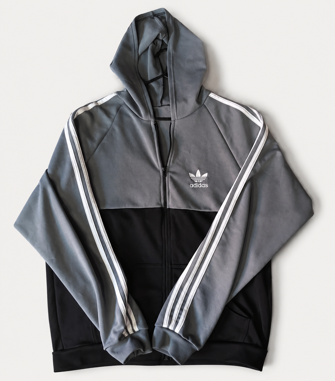 Adidas Originals Grey and black full-zip track jacket