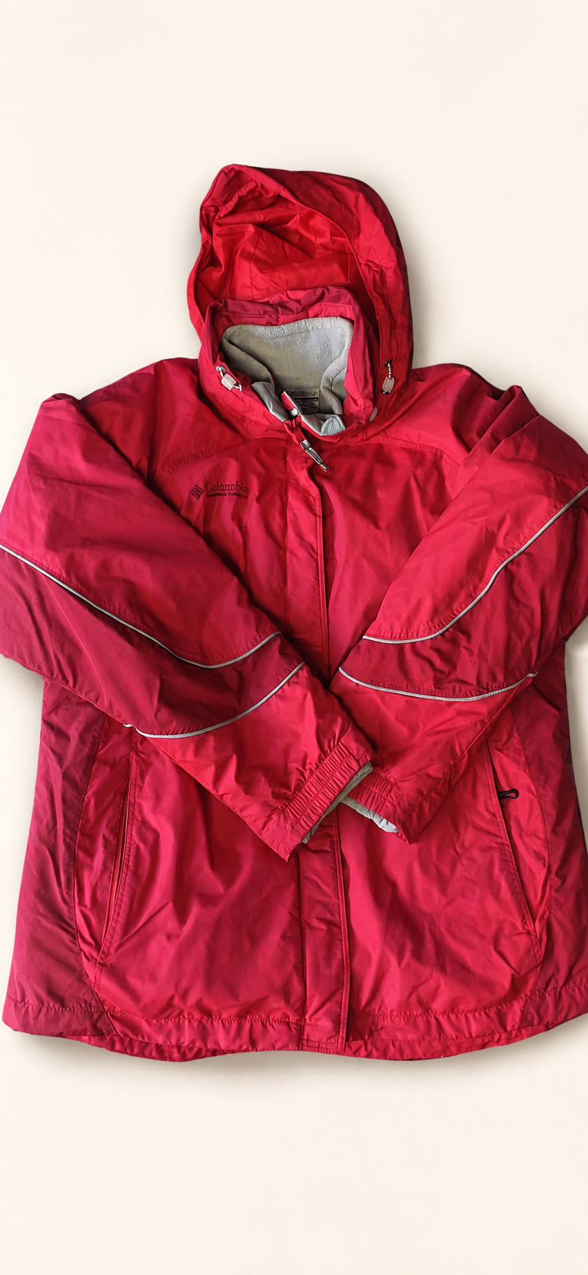 Columbia Red dual-layer 2-in-1 hooded coat